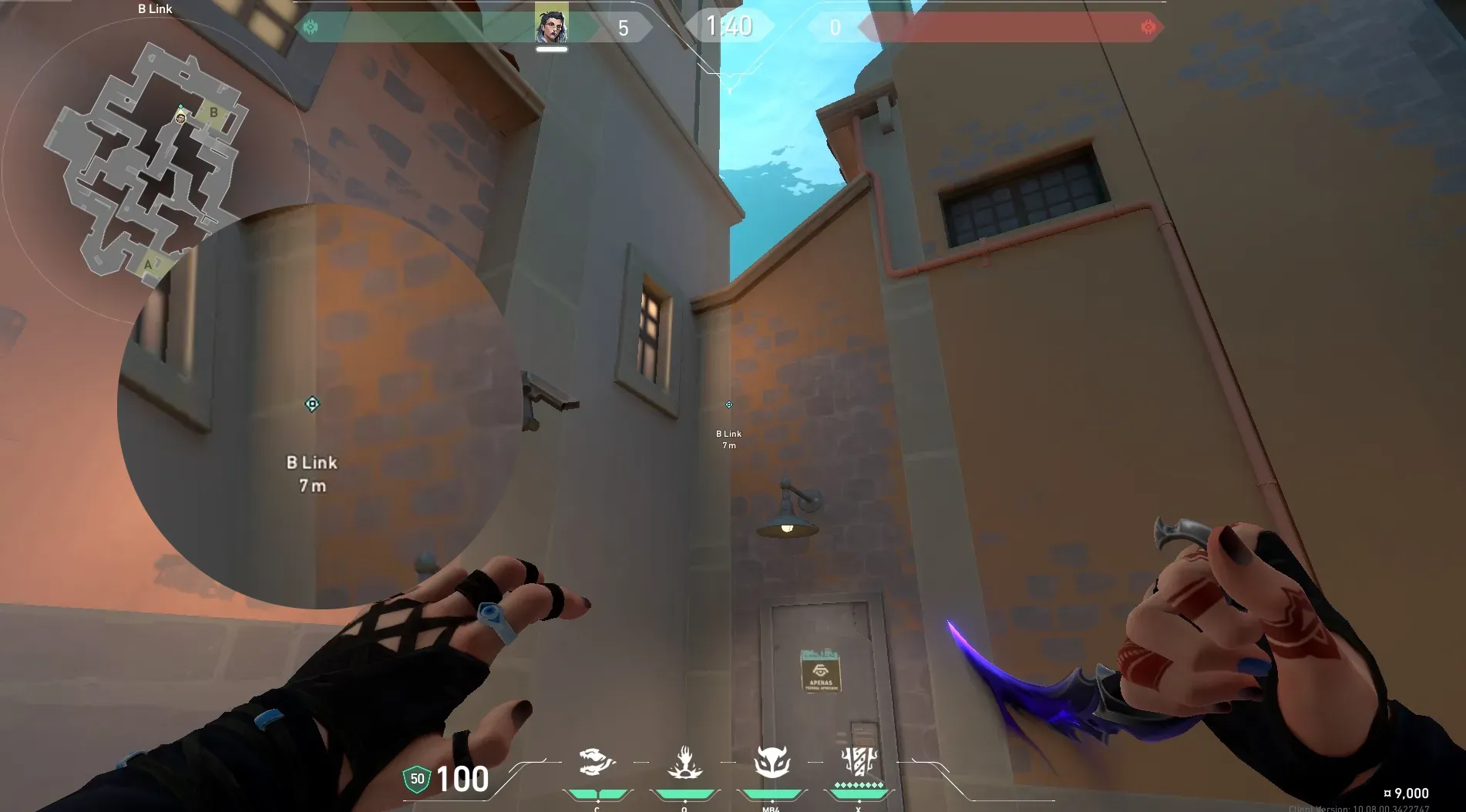 Fade Haunt on Pearl Defense Site B — step 2 of 3: Aim — line up the shot
