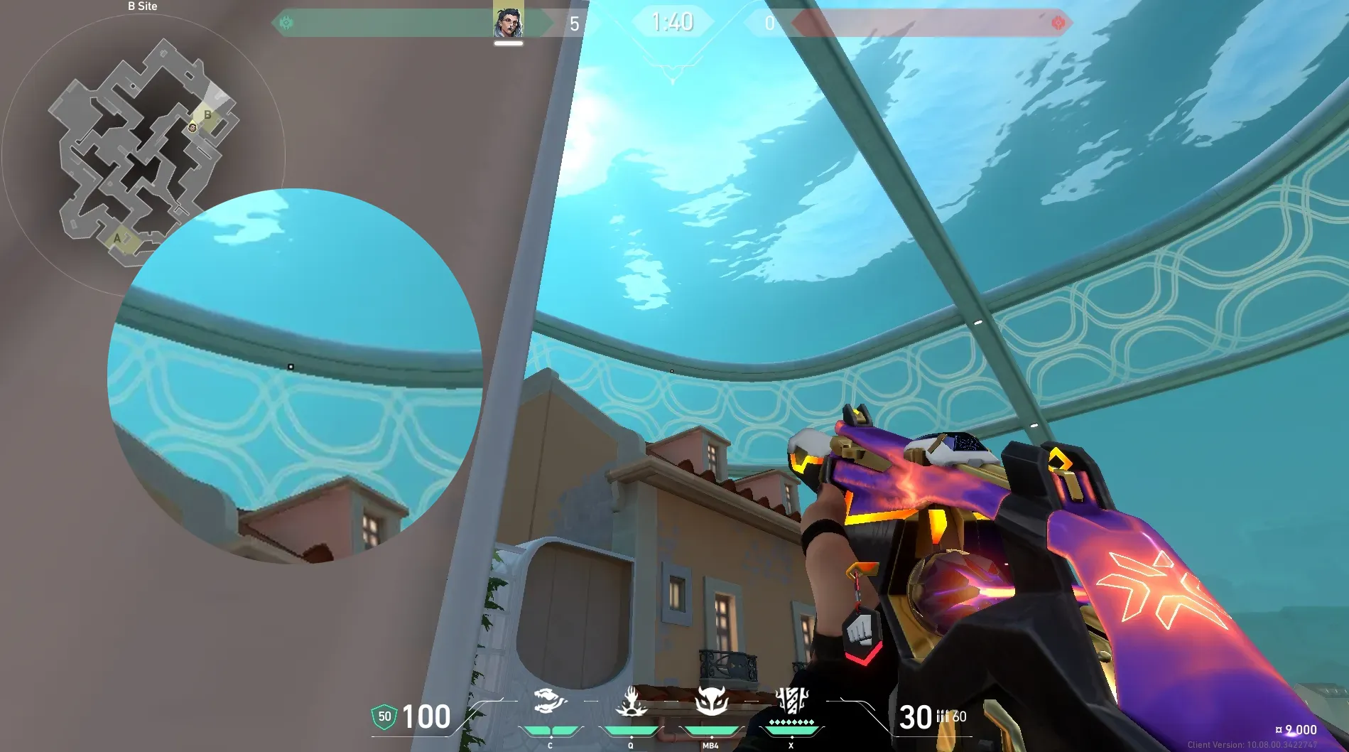 Fade Haunt on Pearl Defense Site B — step 2 of 4: Aim — line up the shot