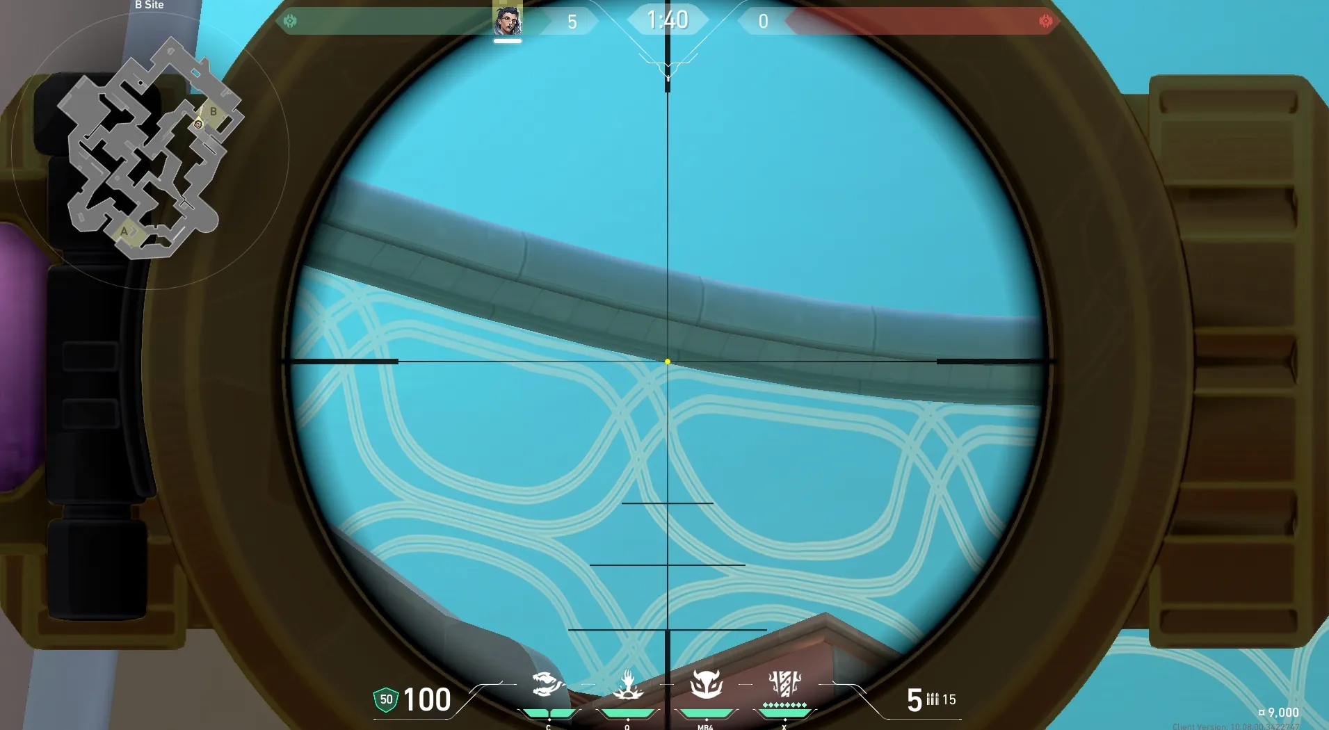 Fade Haunt on Pearl Defense Site B — step 3 of 4: Aim — line up the shot