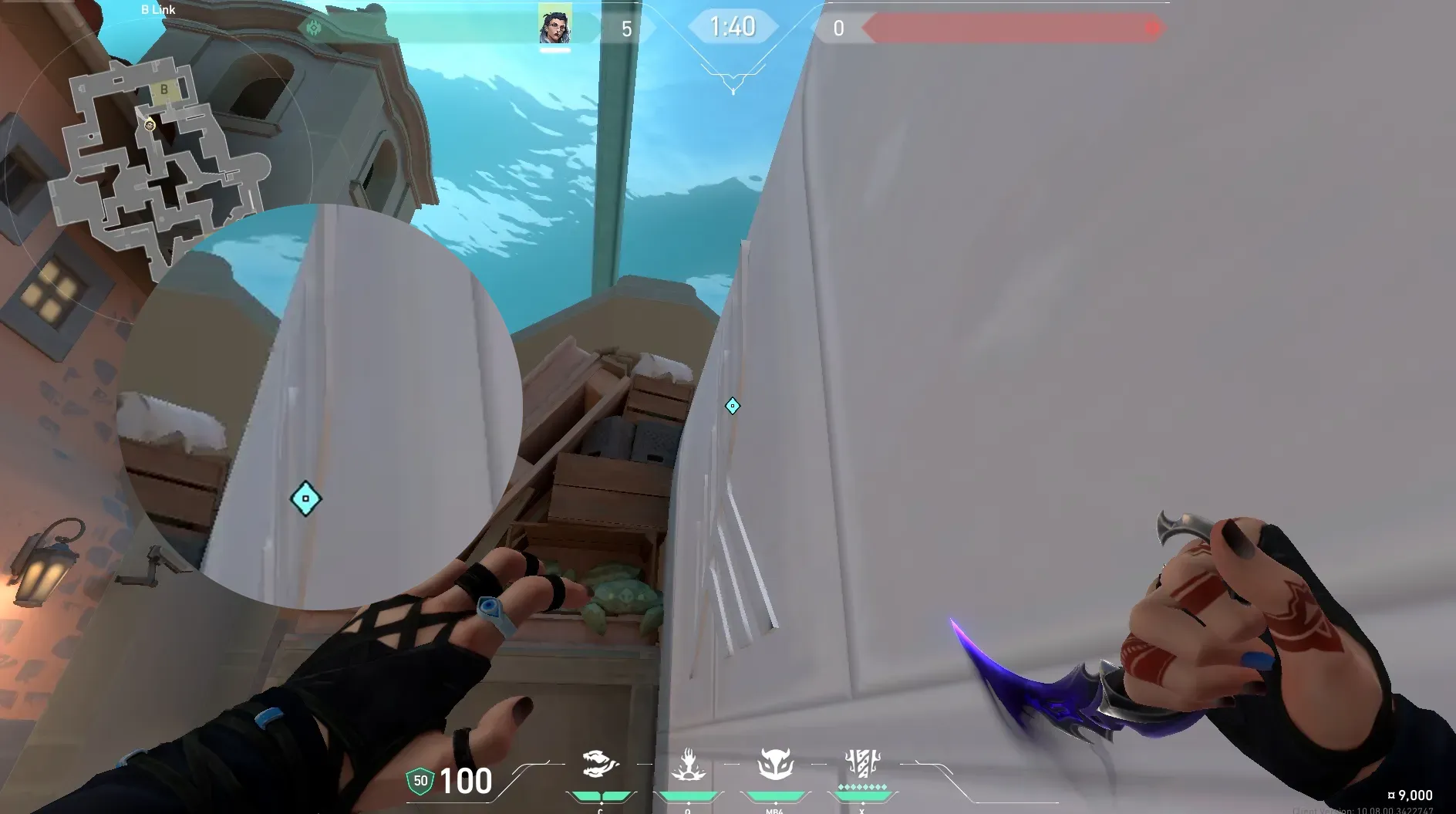 Fade Haunt on Pearl Defense Site B — step 2 of 4: Aim — line up the shot
