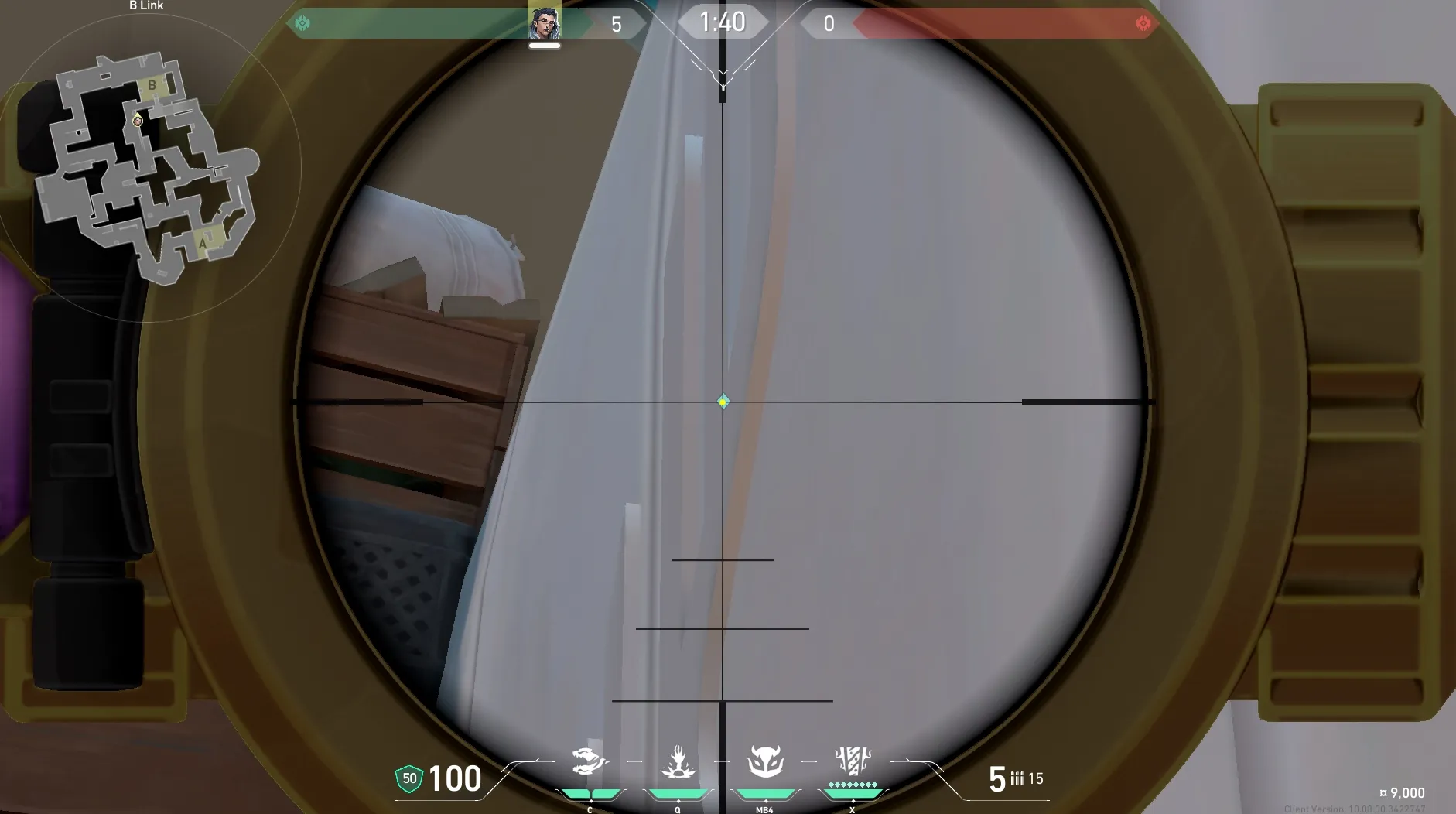 Fade Haunt on Pearl Defense Site B — step 3 of 4: Aim — line up the shot