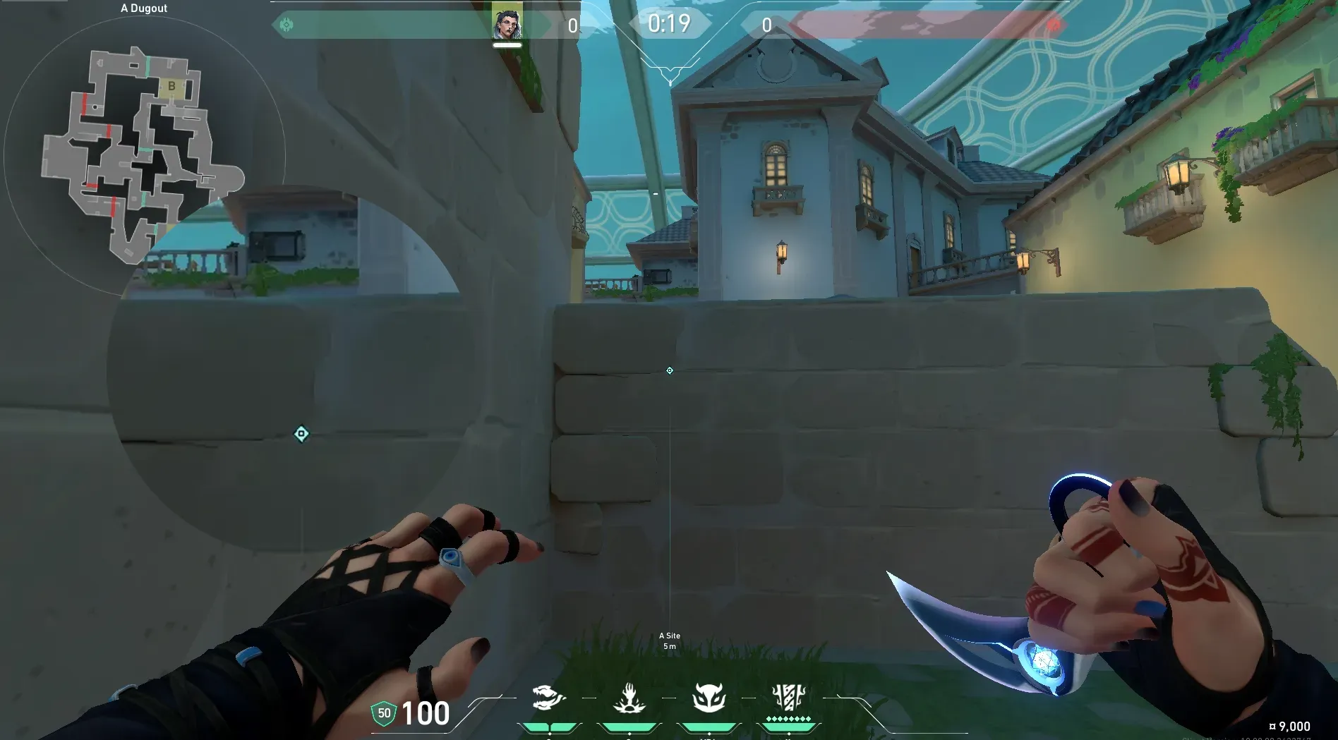 Fade Haunt on Pearl Defense Site A — step 2 of 4: Aim — line up the shot
