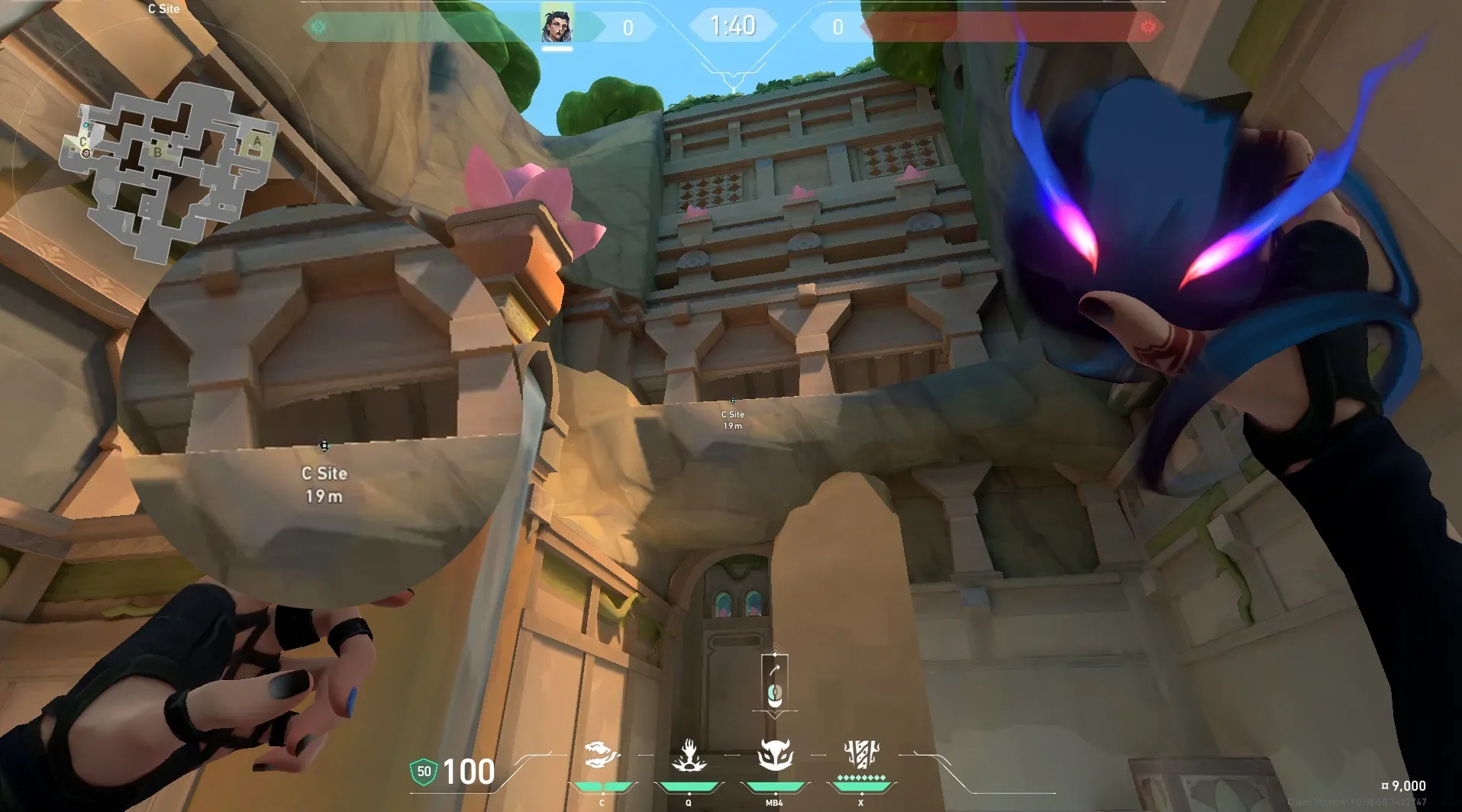 Fade Haunt on Lotus Defense Site C — step 2 of 5: Aim — line up the shot