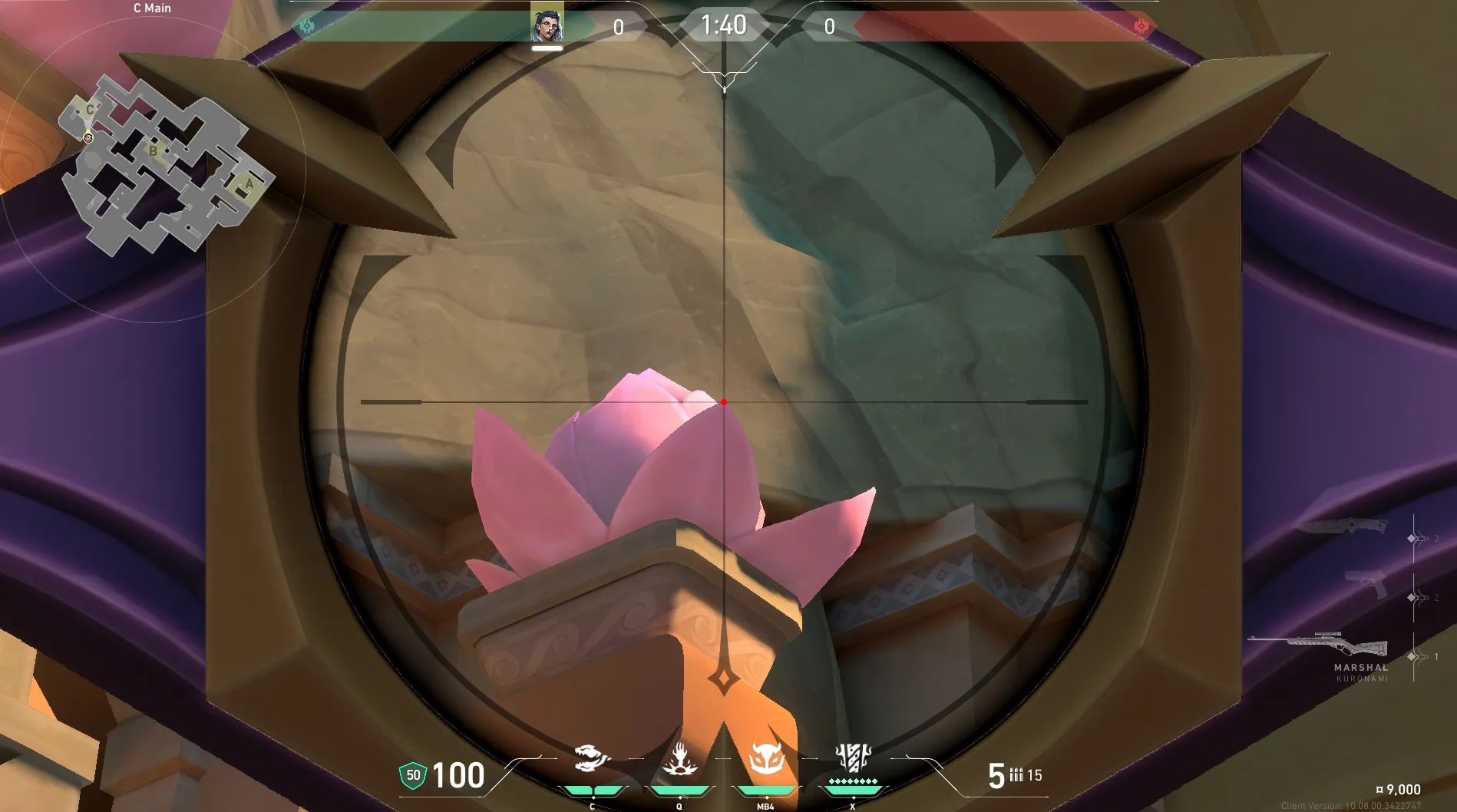 Fade Haunt on Lotus Attack Site C — step 3 of 4: Aim — line up the shot