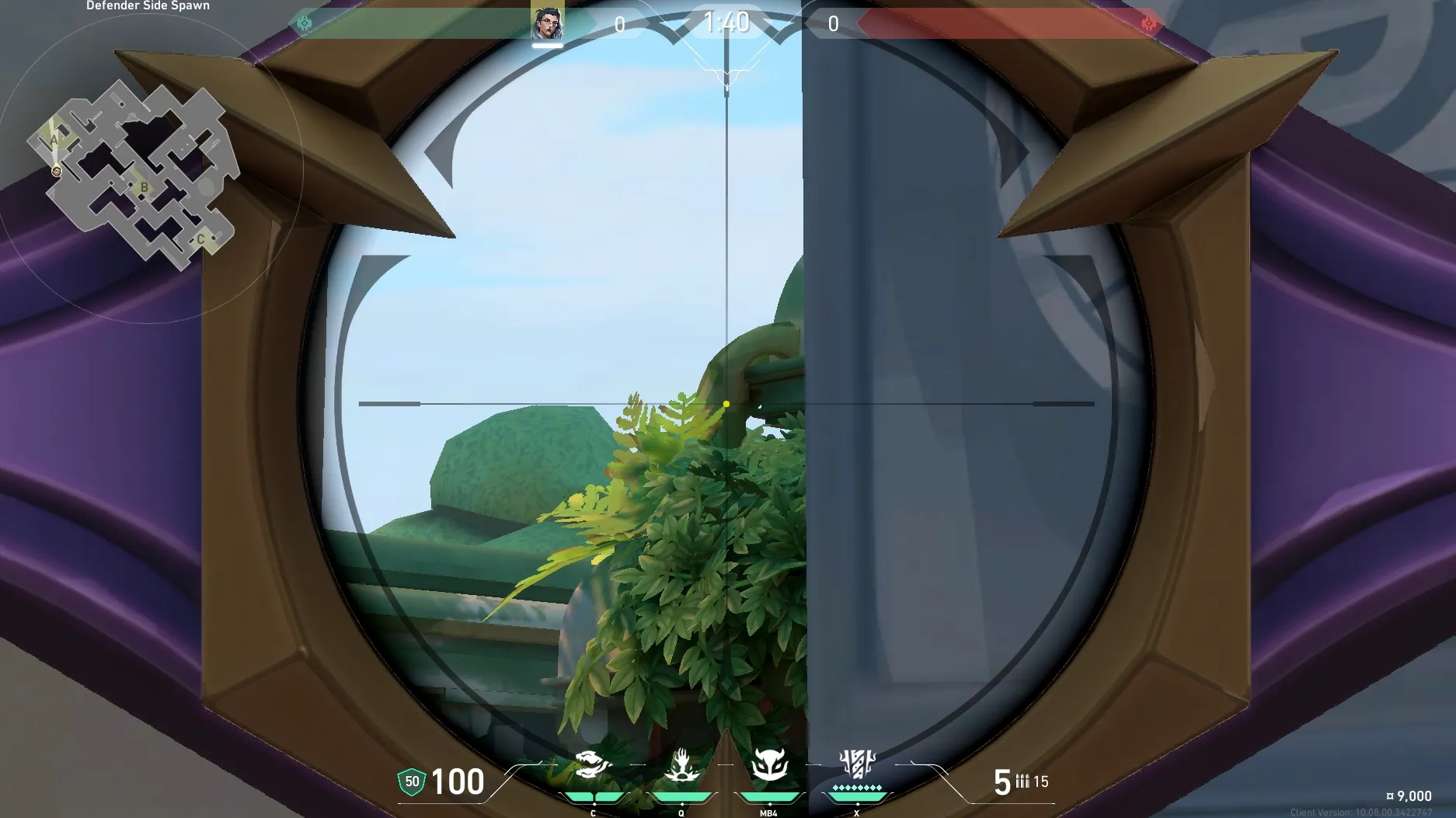 Fade Haunt on Lotus Defense Site A — step 4 of 5: Aim — line up the shot