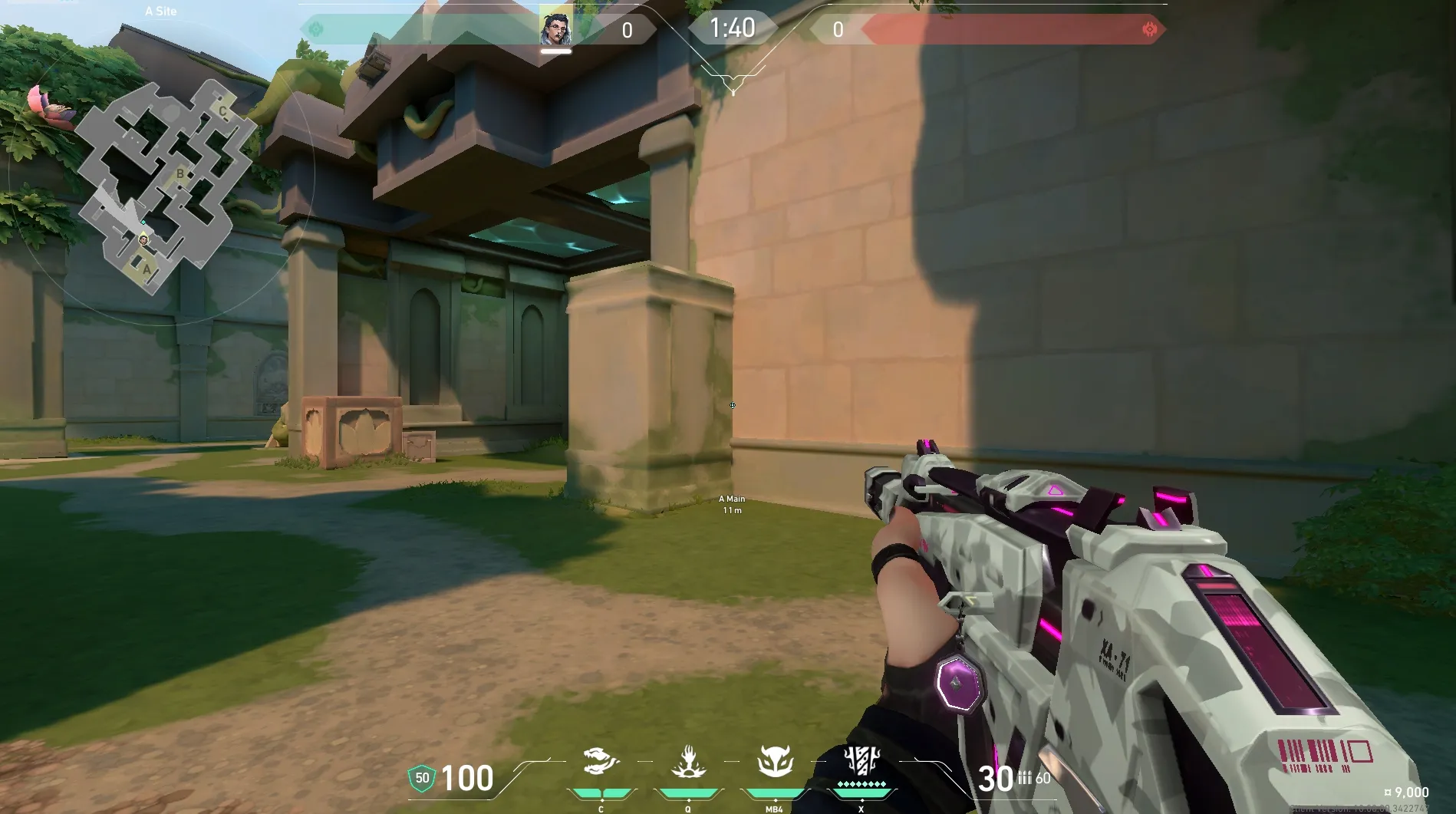 Fade Haunt on Lotus Attack Site A — step 1 of 4: Position — where to stand