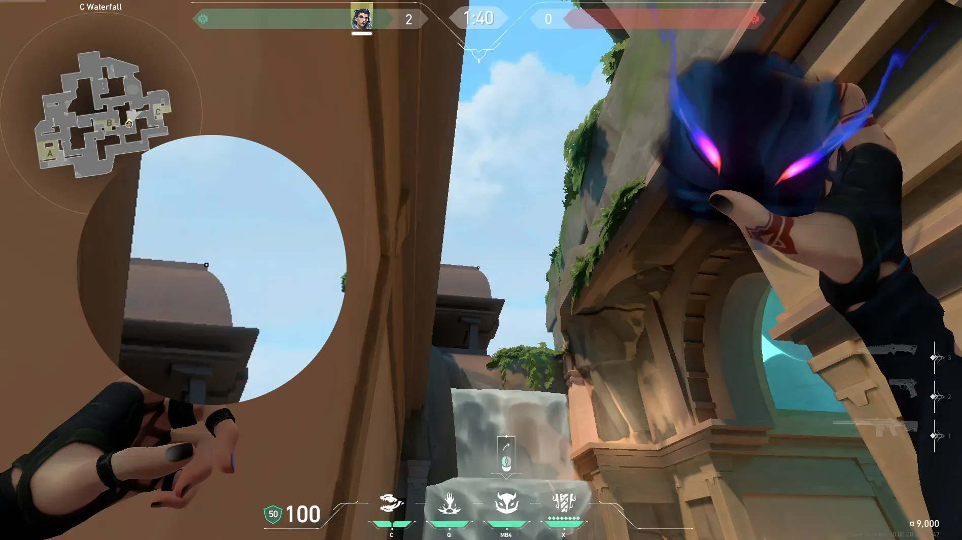 Fade Haunt on Lotus Defense Site C — step 2 of 3: Aim — line up the shot