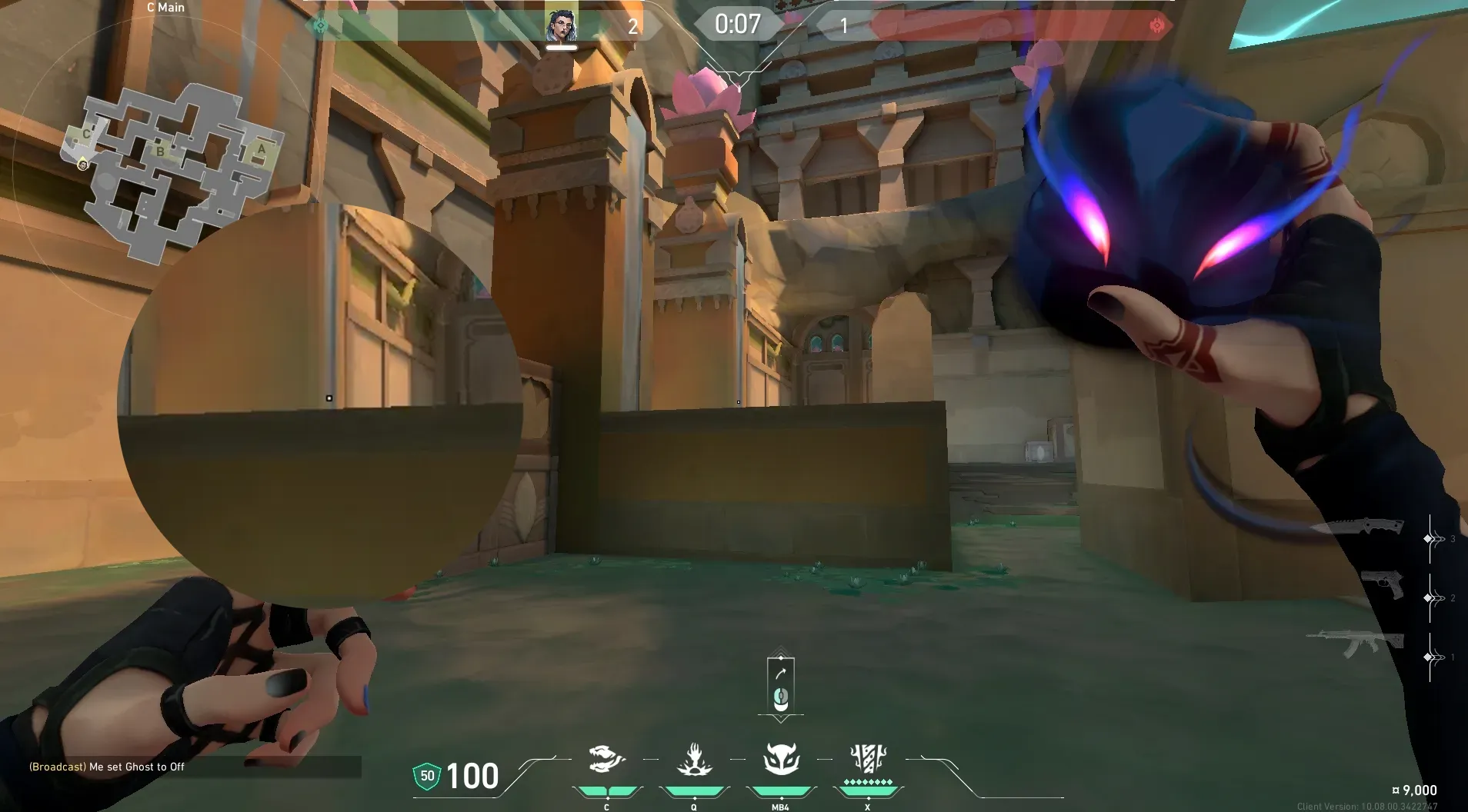 Fade Haunt on Lotus Defense Site C — step 2 of 3: Aim — line up the shot