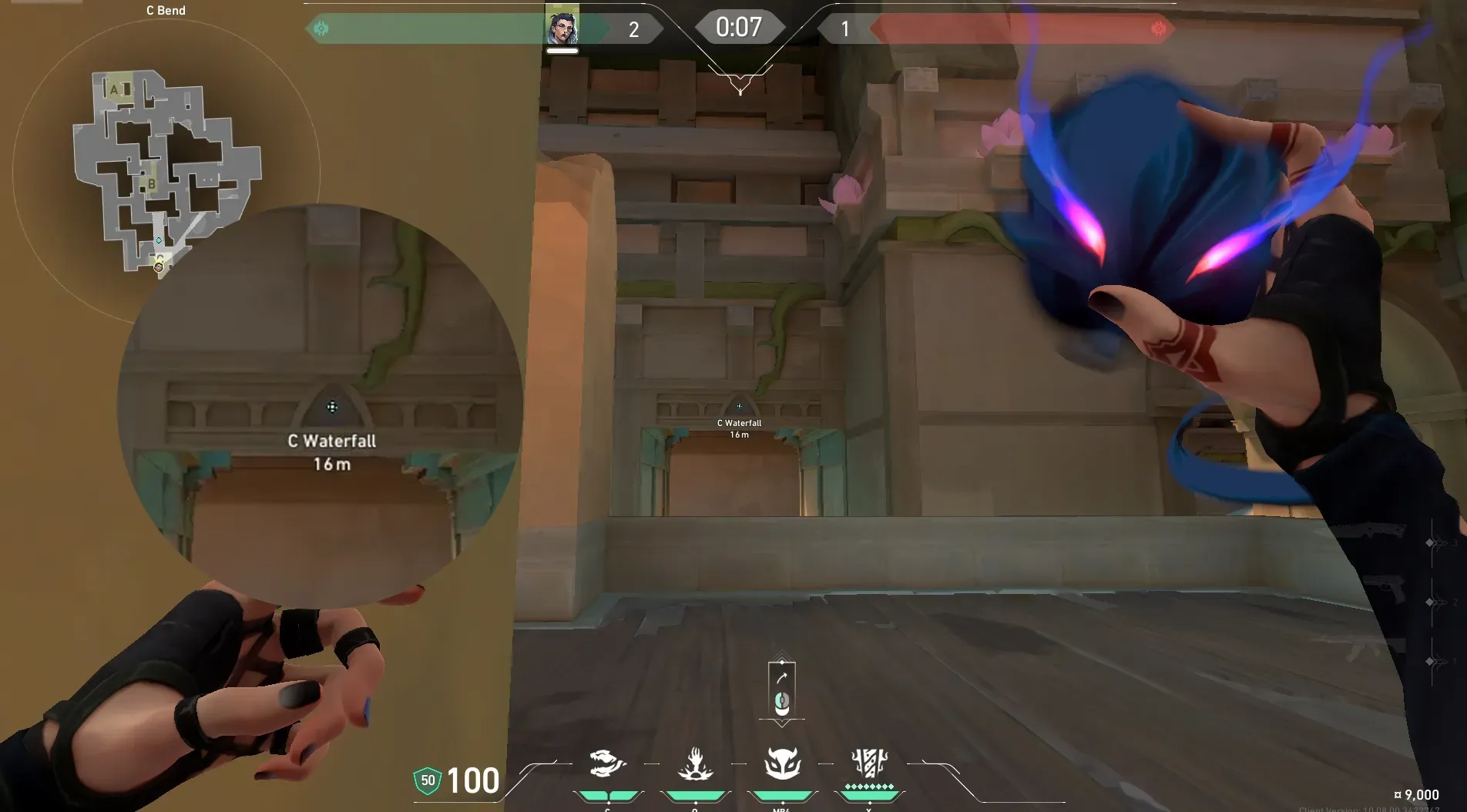 Fade Haunt on Lotus Attack Site C — step 2 of 3: Aim — line up the shot