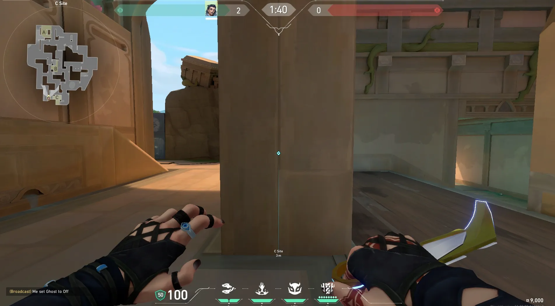 Fade Haunt on Lotus Defense Site C — step 1 of 3: Position — where to stand