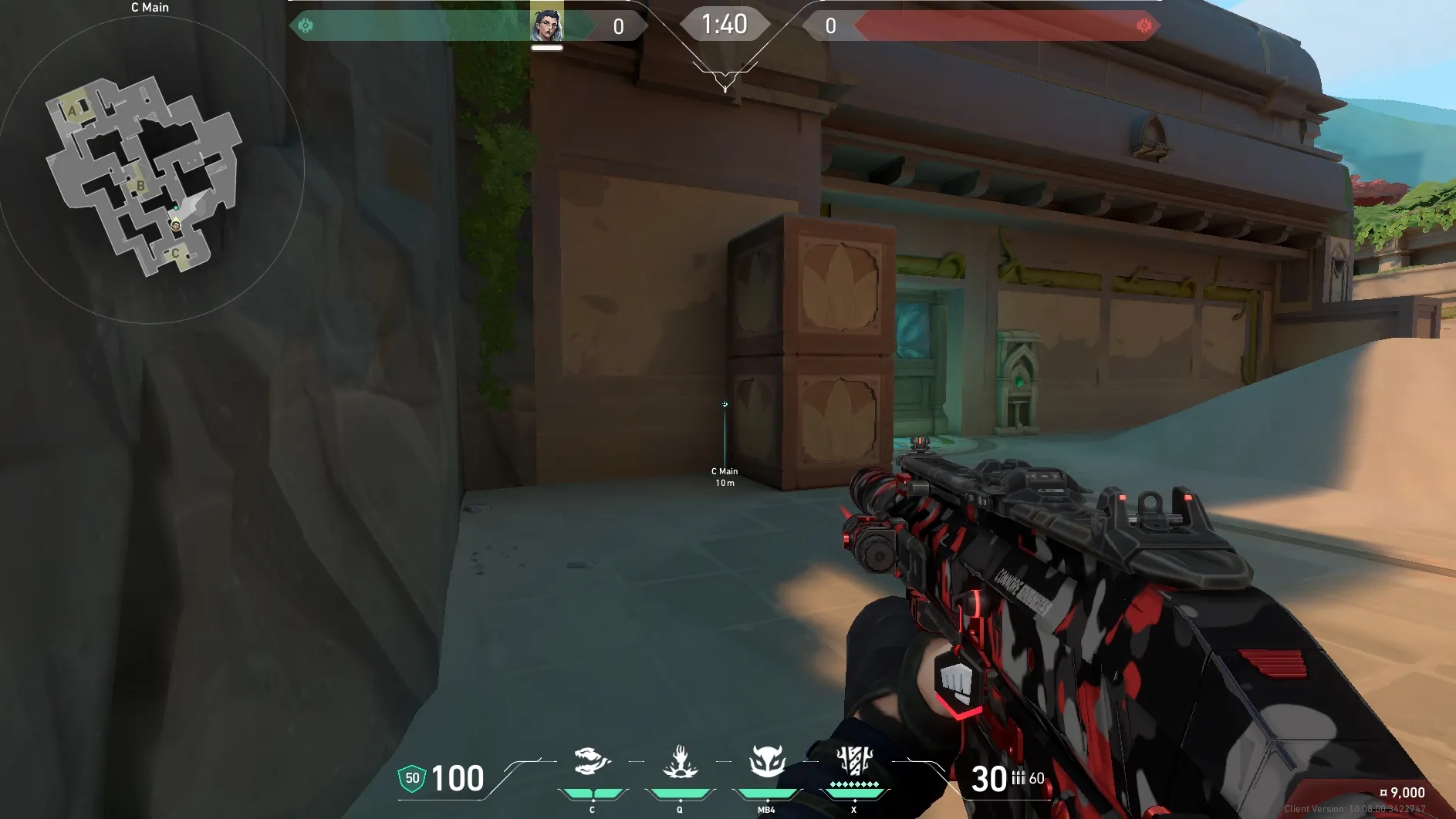 Fade Haunt on Lotus Attack Site C — step 1 of 4: Position — where to stand