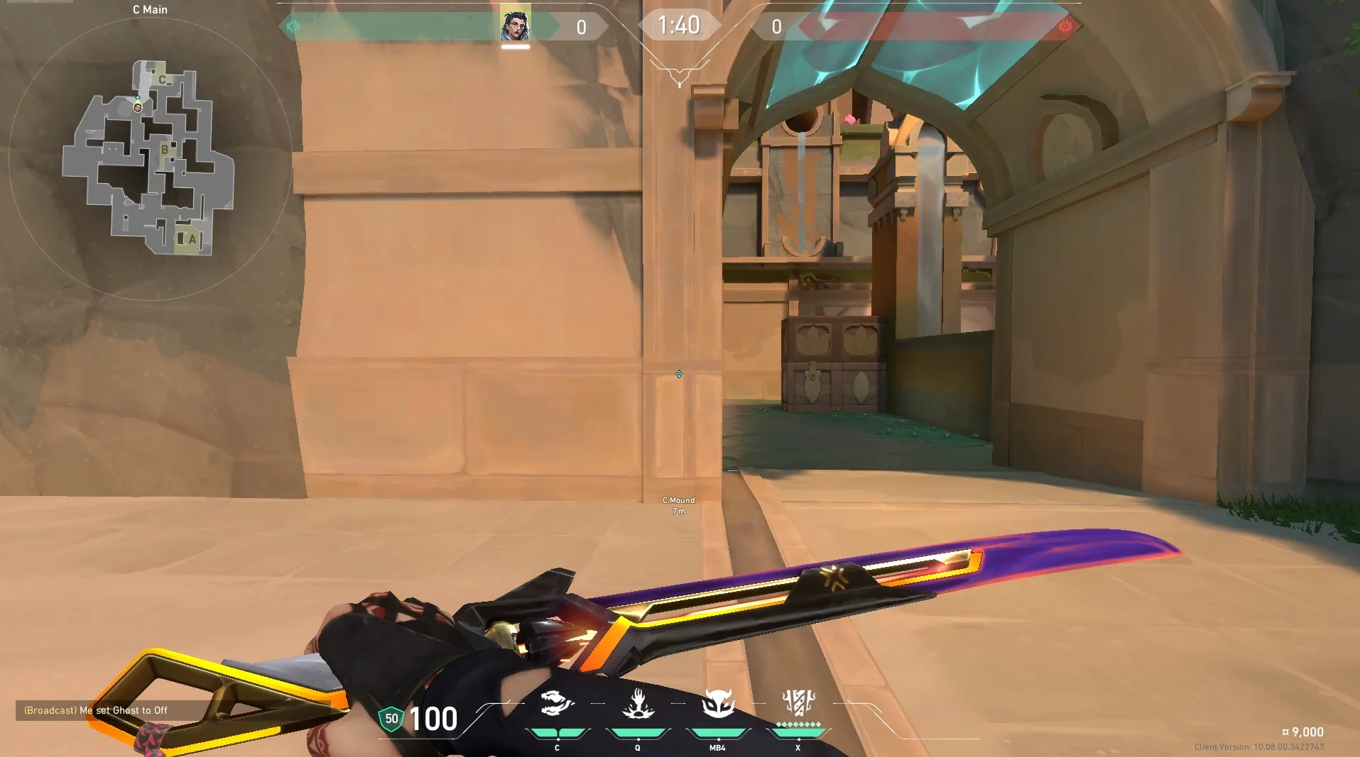 Fade Haunt on Lotus Attack Site C — step 1 of 4: Position — where to stand