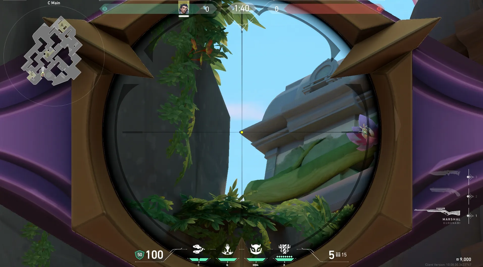 Fade Haunt on Lotus Attack Site C — step 3 of 4: Aim — line up the shot