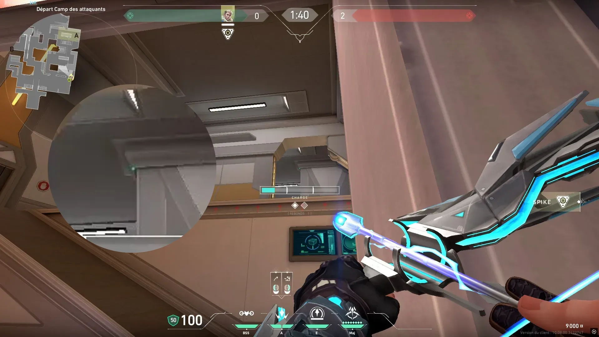 Sova Shock Bolt on Icebox Attack Site A — step 2 of 3: Aim — line up the shot