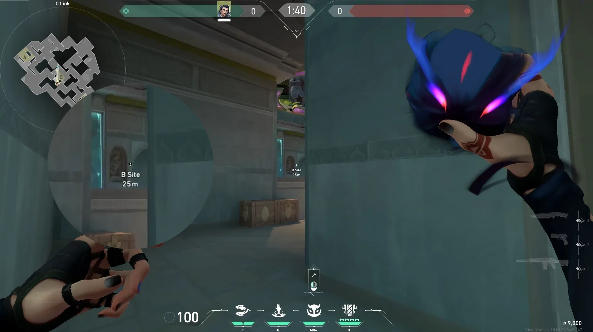 Fade Haunt on Lotus Defense Site B — step 2 of 3: Aim — line up the shot