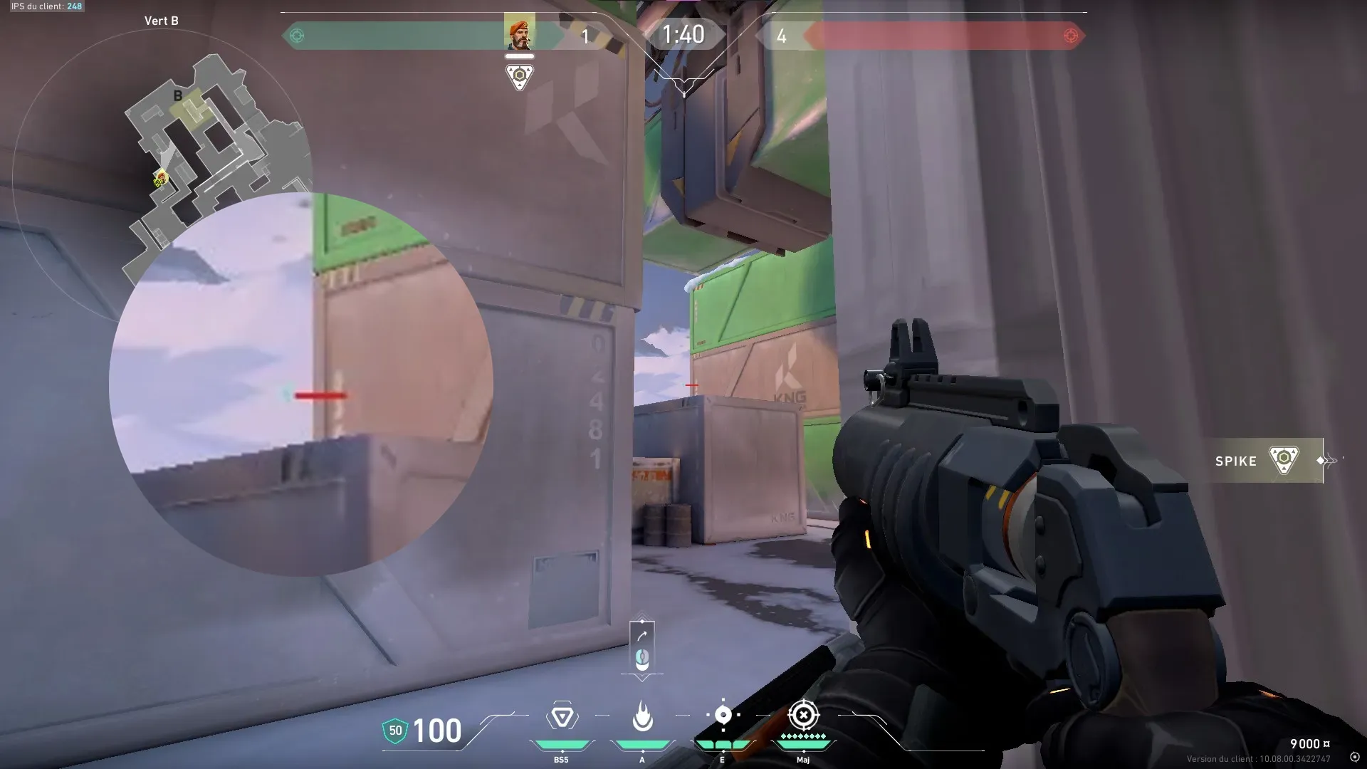 Sova Shock Bolt on Icebox Attack Site B — step 2 of 5: Aim — line up the shot