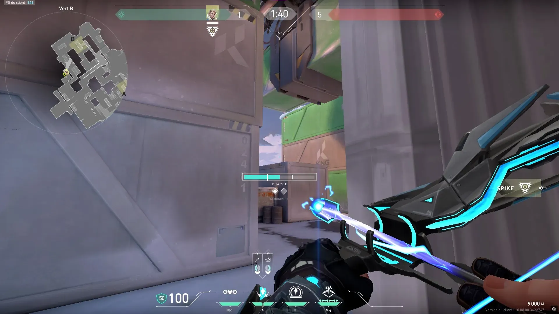 Sova Shock Bolt on Icebox Attack Site B — step 3 of 5: Aim — line up the shot
