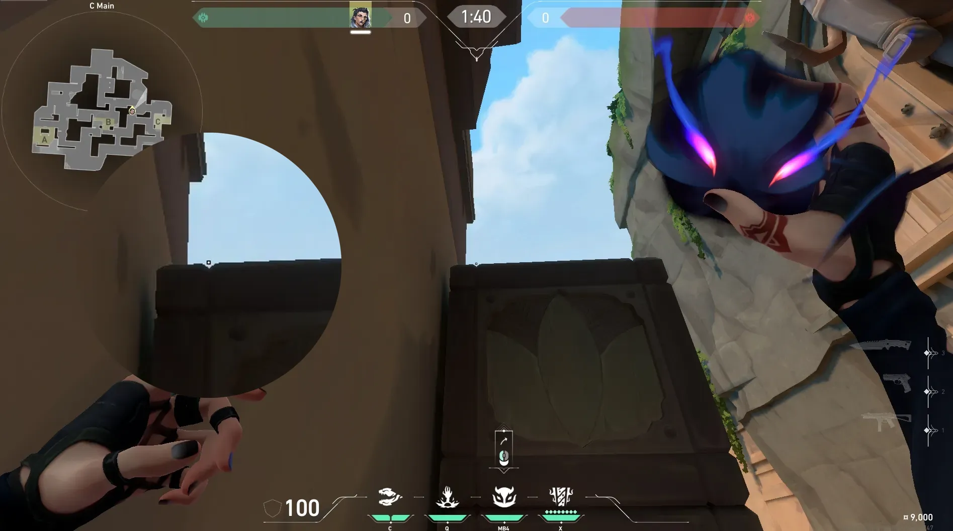 Fade Haunt on Lotus Attack Site C — step 2 of 3: Aim — line up the shot