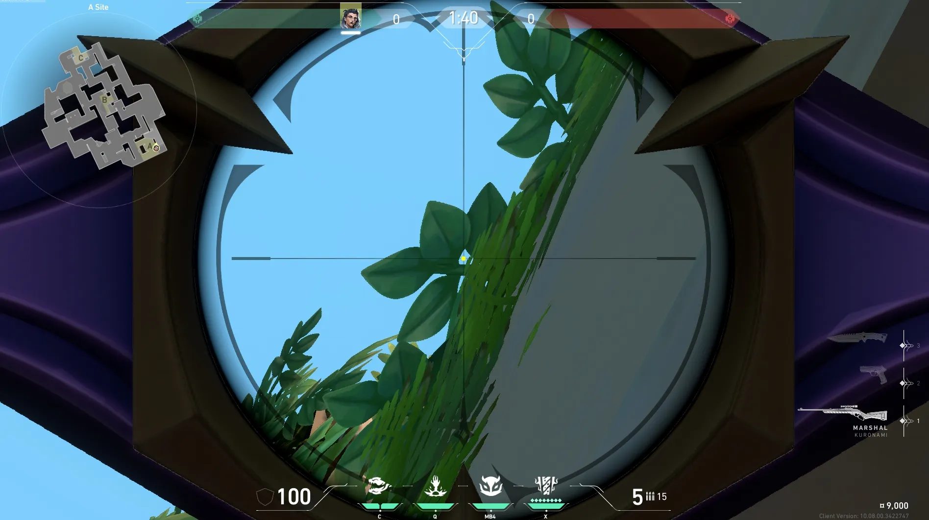 Fade Haunt on Lotus Defense Site A — step 3 of 4: Aim — line up the shot