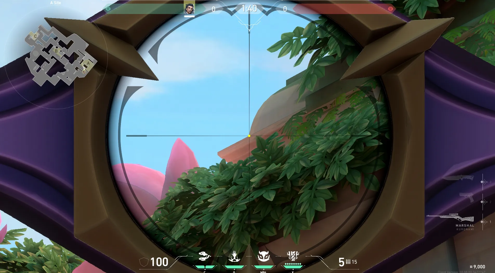 Fade Haunt on Lotus Defense Site A — step 3 of 4: Aim — line up the shot