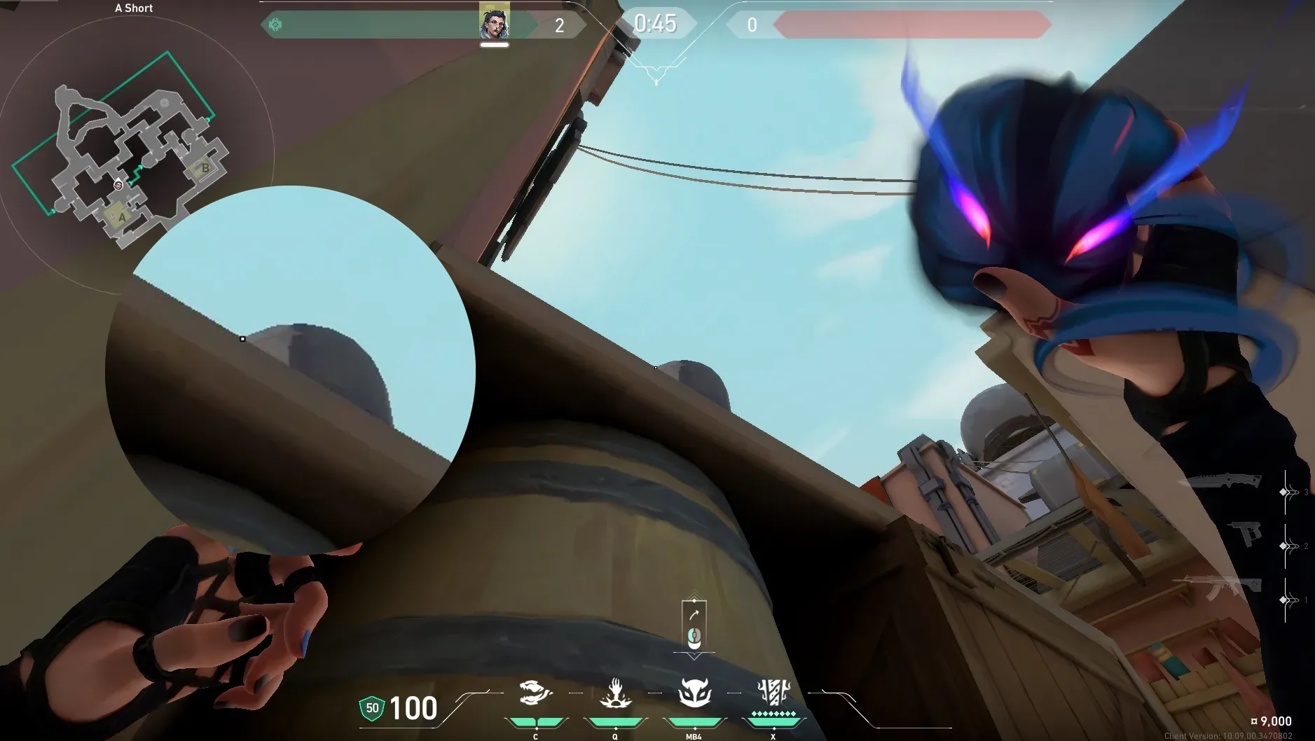Fade Haunt on Bind Attack Site A — step 2 of 3: Aim — line up the shot