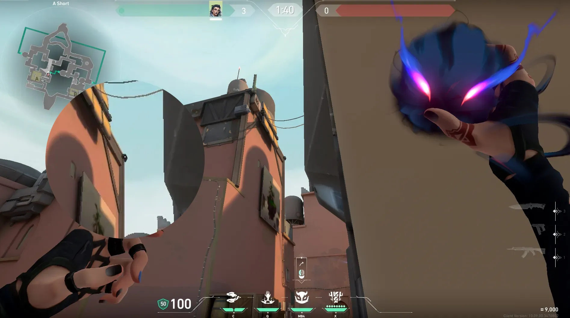 Fade Haunt on Bind Defense Site A — step 2 of 3: Aim — line up the shot