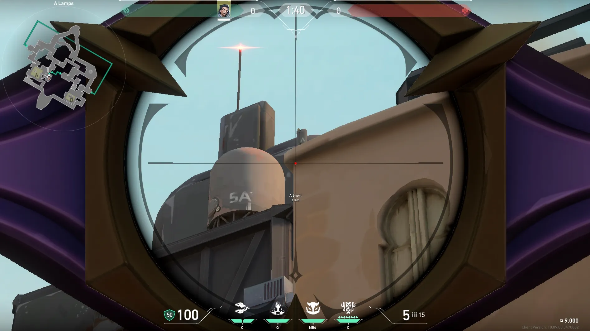 Fade Haunt on Bind Defense Site A — step 3 of 4: Aim — line up the shot