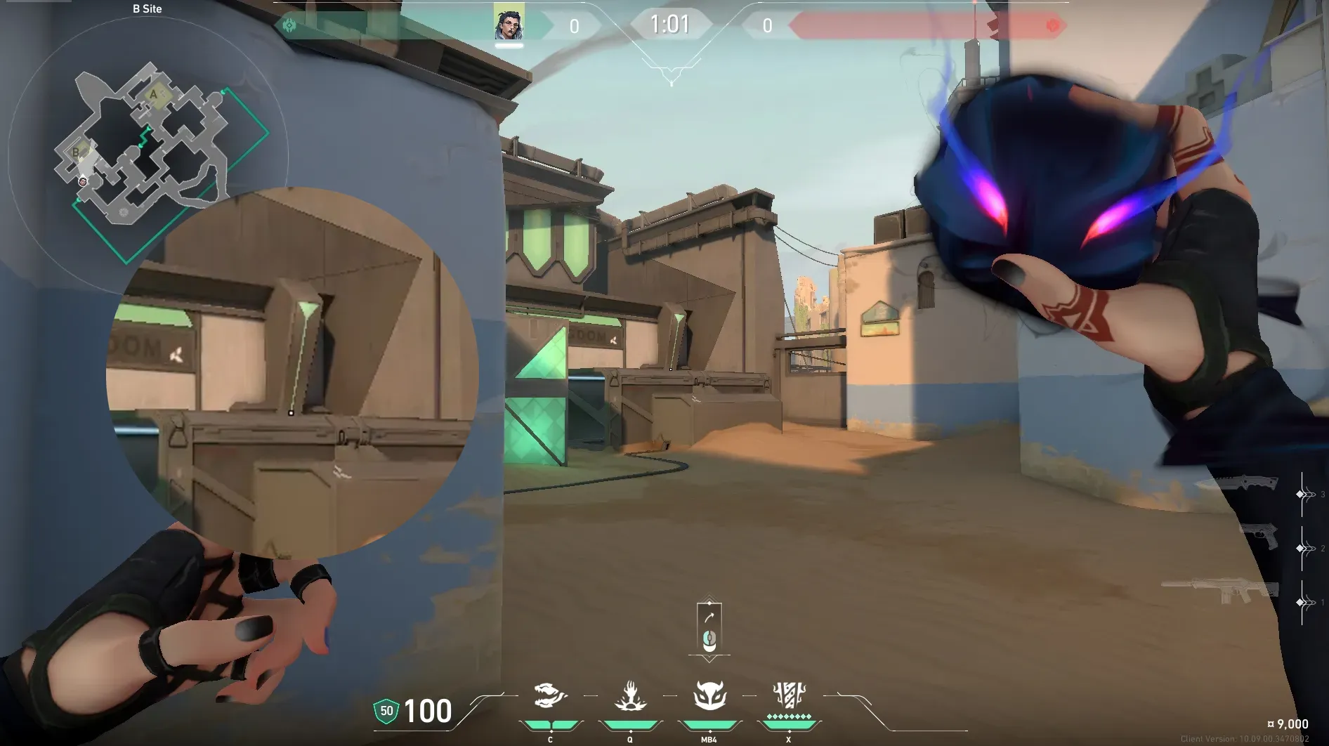Fade Haunt on Bind Attack Site B — step 2 of 4: Aim — line up the shot