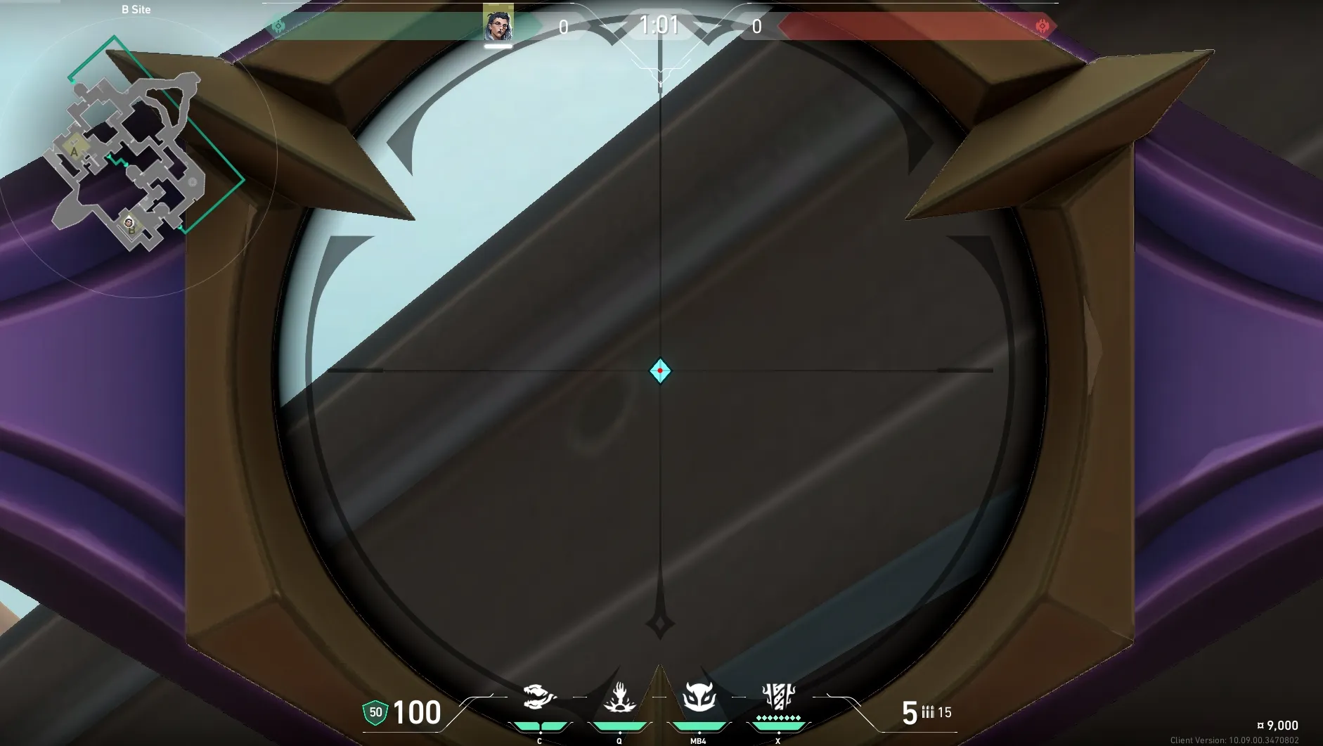 Fade Haunt on Bind Defense Site B — step 4 of 5: Aim — line up the shot