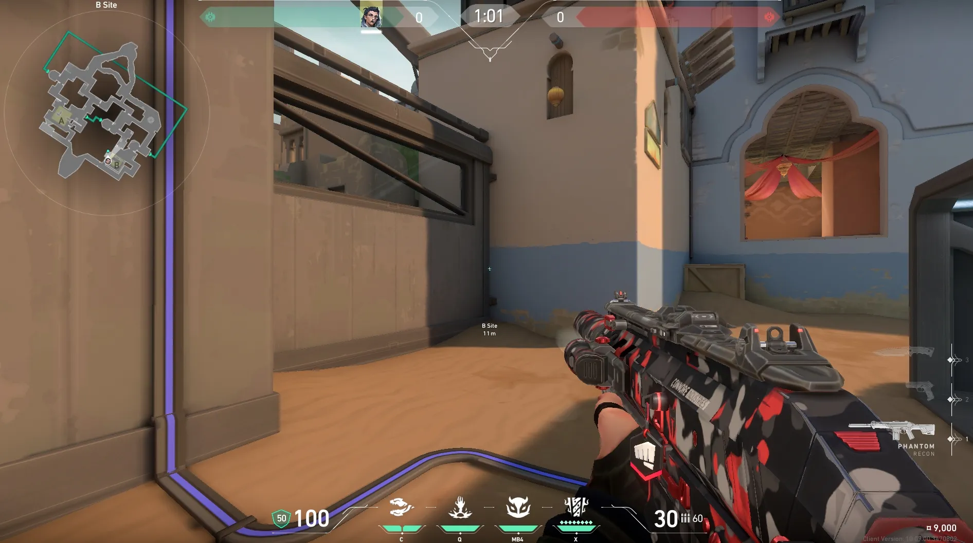 Fade Haunt on Bind Defense Site B — step 1 of 4: Position — where to stand