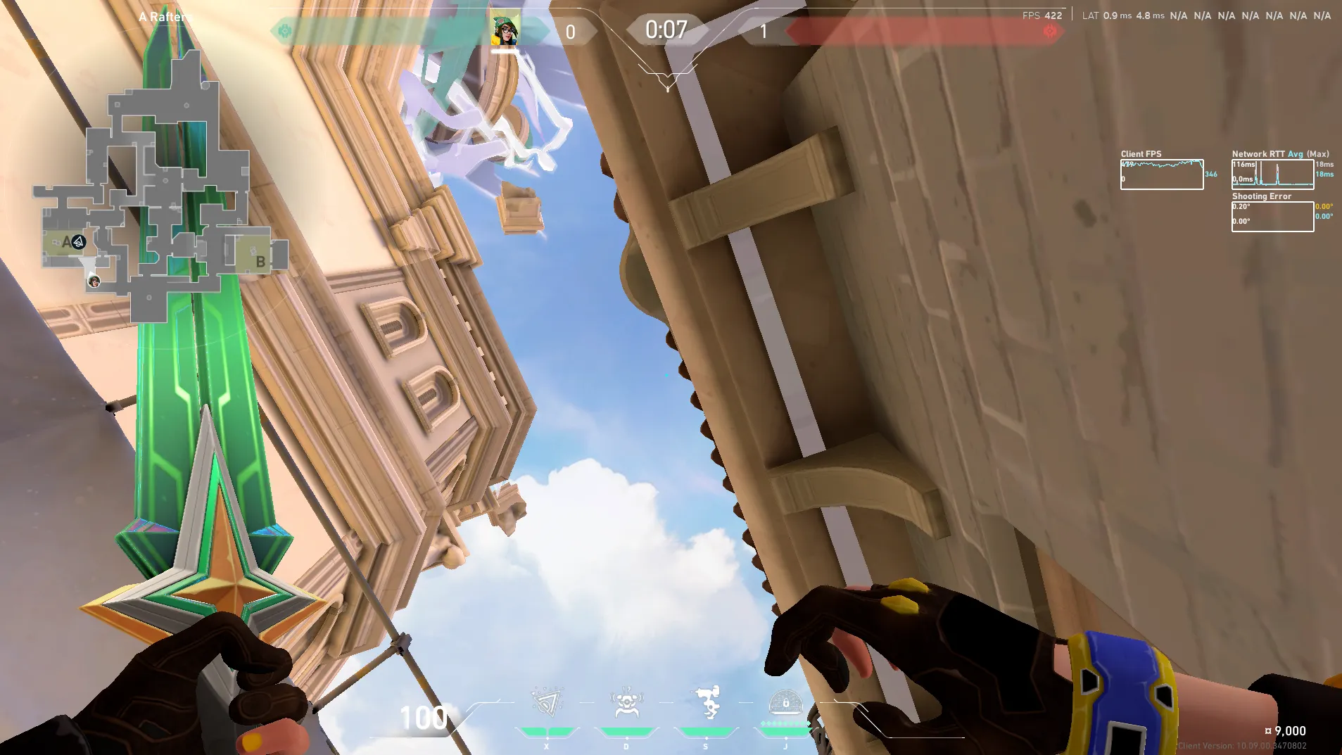 Killjoy Nanoswarm on Ascent Defense Site A — step 2 of 3: Aim — line up the shot
