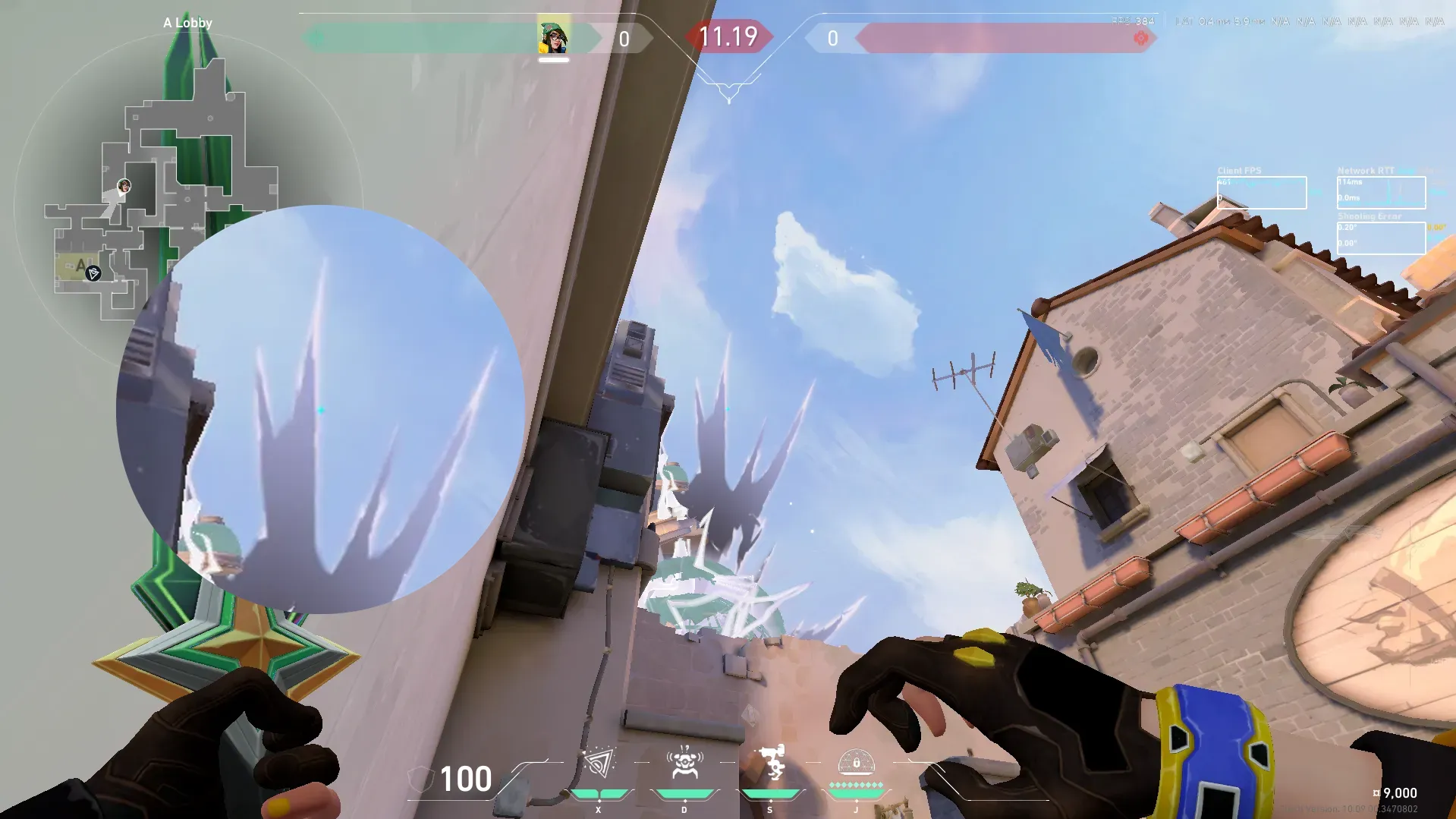 Killjoy Nanoswarm on Ascent Attack Site A — step 2 of 3: Aim — line up the shot