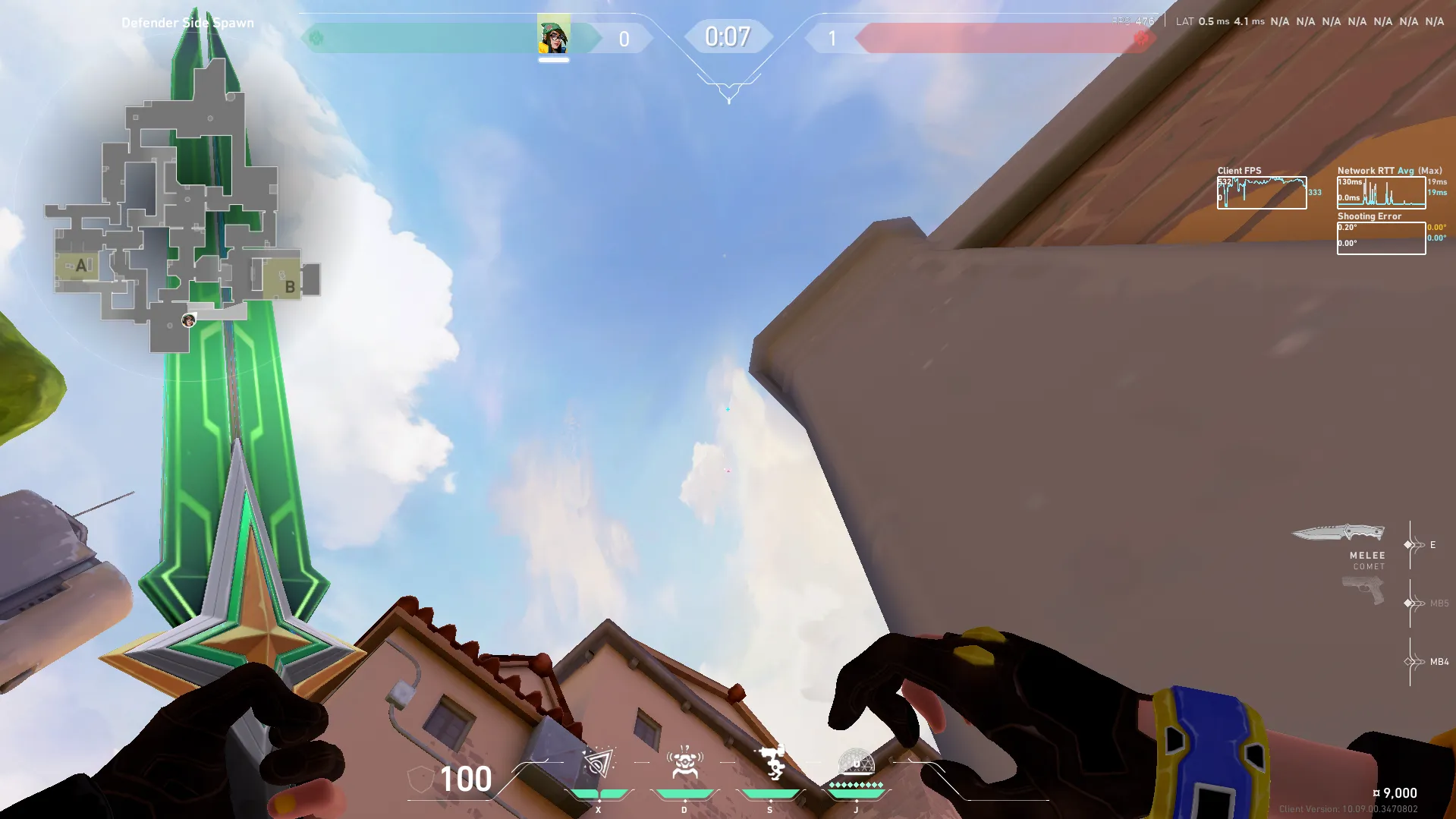 Killjoy Nanoswarm on Ascent Defense Site B — step 2 of 3: Aim — line up the shot