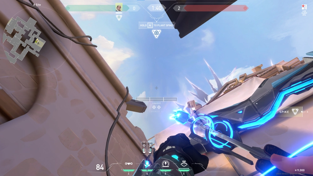 Sova Shock Bolt on Ascent Defense Site A — step 2 of 3: Aim — line up the shot