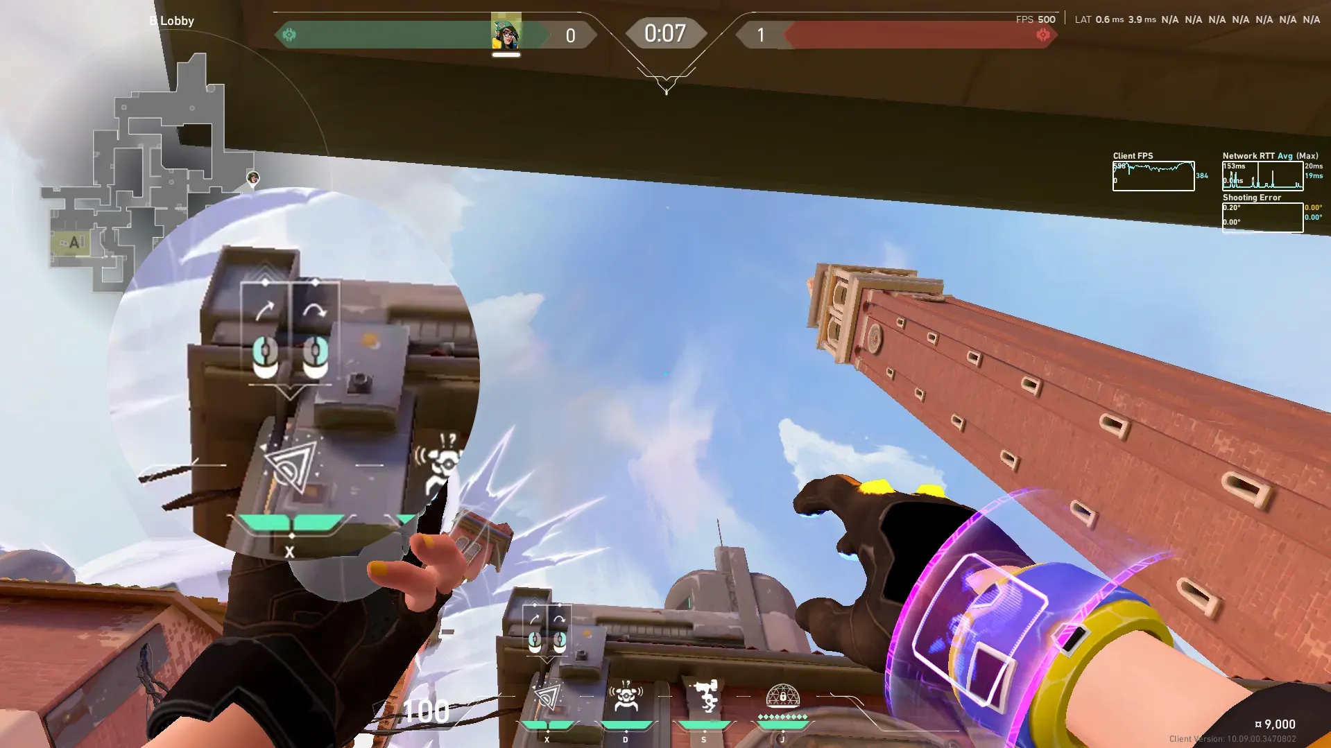 Killjoy Nanoswarm on Ascent Attack Site B — step 2 of 3: Aim — line up the shot