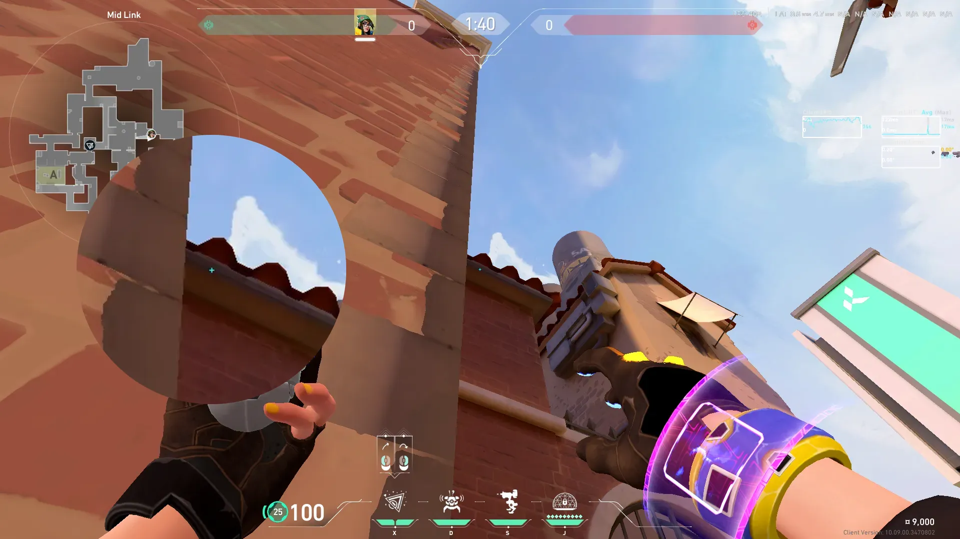 Killjoy Nanoswarm on Ascent Attack Mid — step 2 of 3: Aim — line up the shot