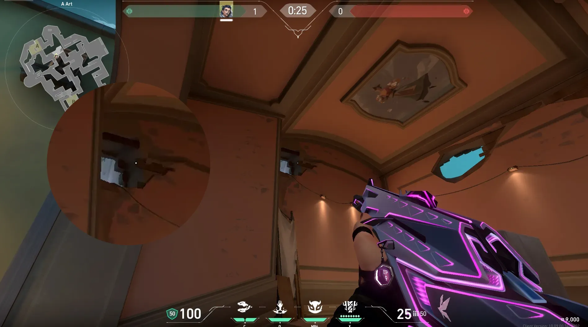 Fade Haunt on Pearl Defense Site A — step 2 of 3: Aim — line up the shot