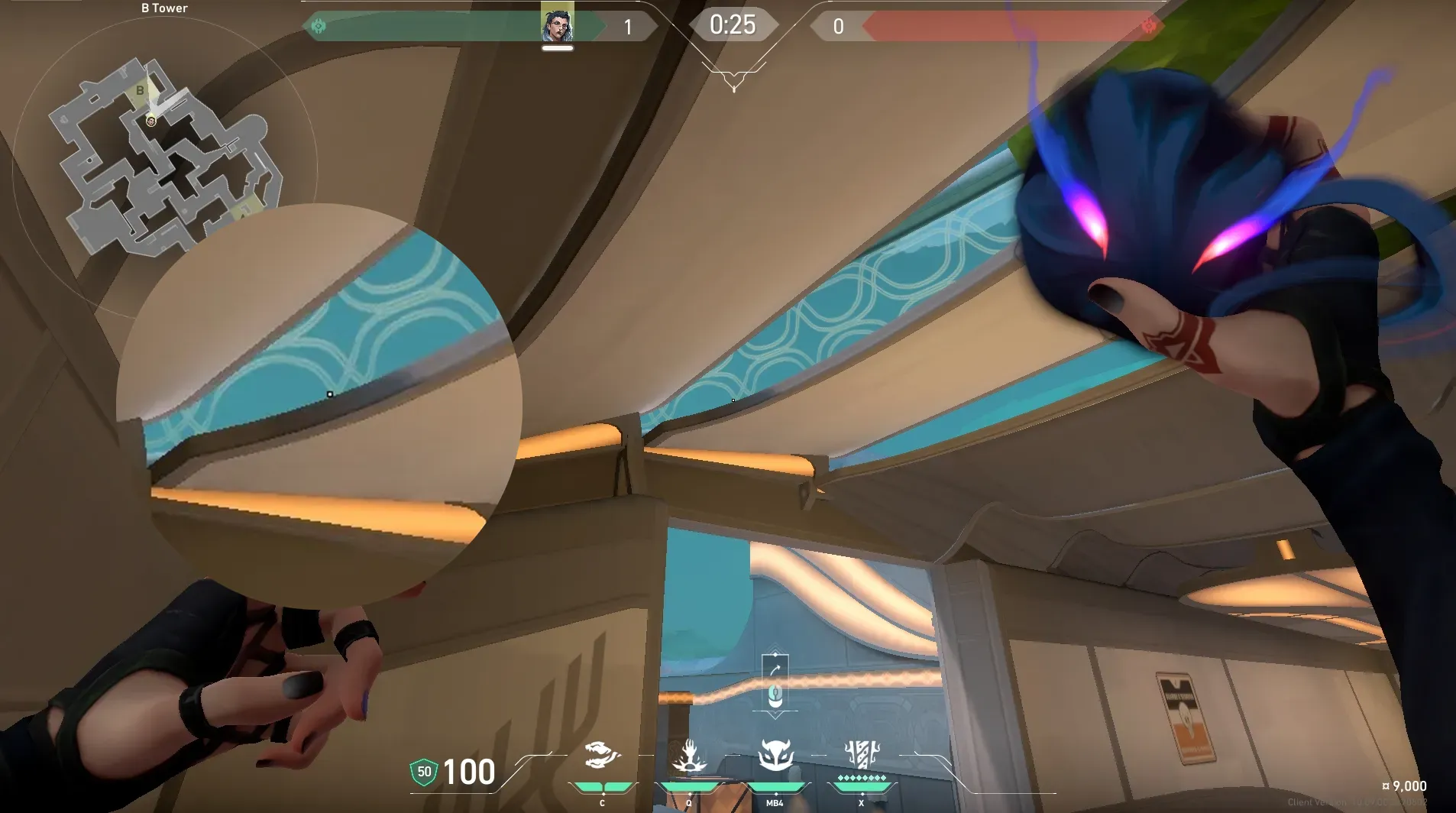 Fade Haunt on Pearl Defense Site B — step 2 of 4: Aim — line up the shot