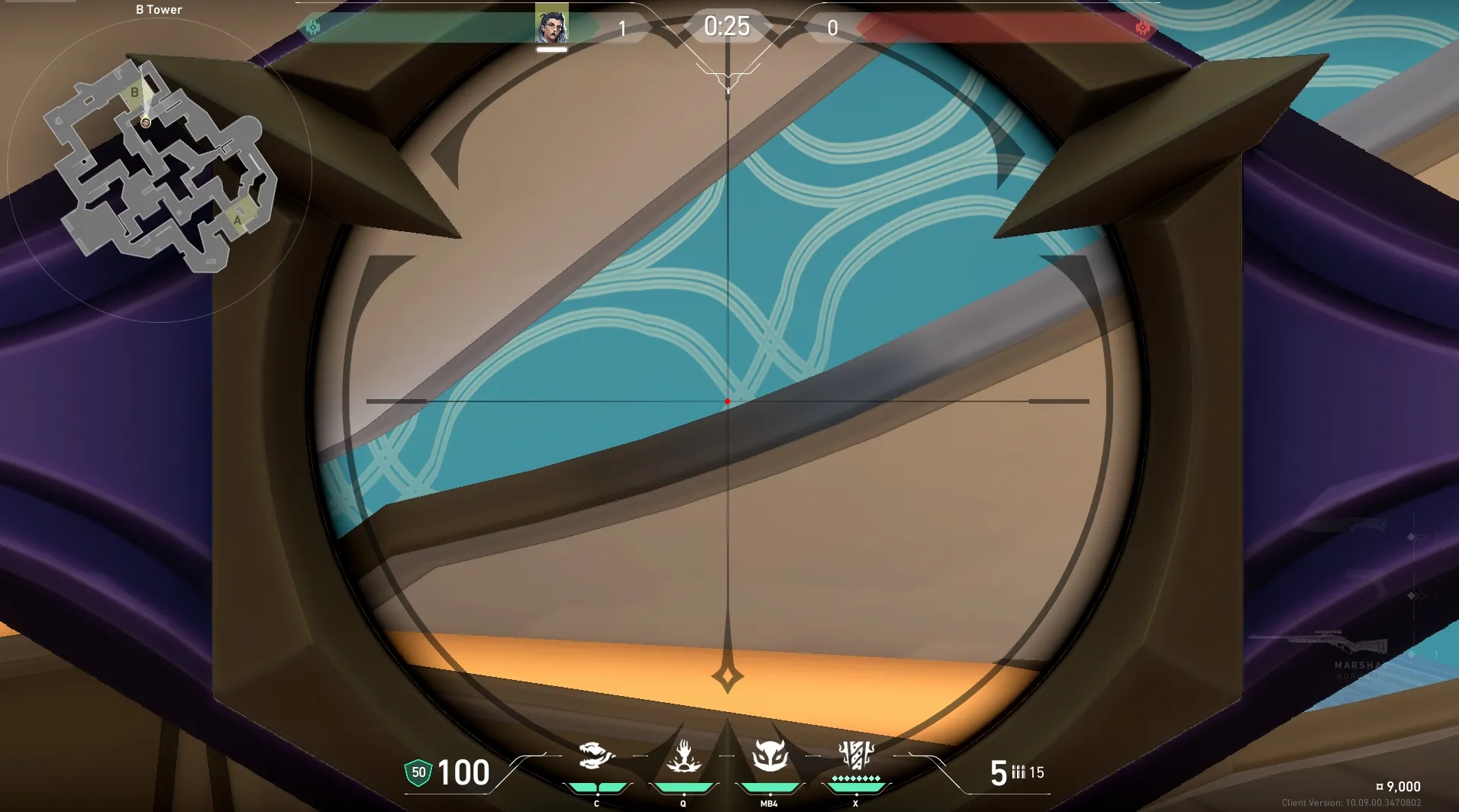 Fade Haunt on Pearl Defense Site B — step 3 of 4: Aim — line up the shot