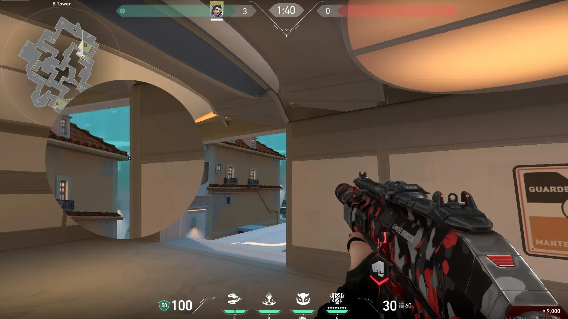 Fade Haunt on Pearl Defense Site B — step 2 of 7: Aim — line up the shot