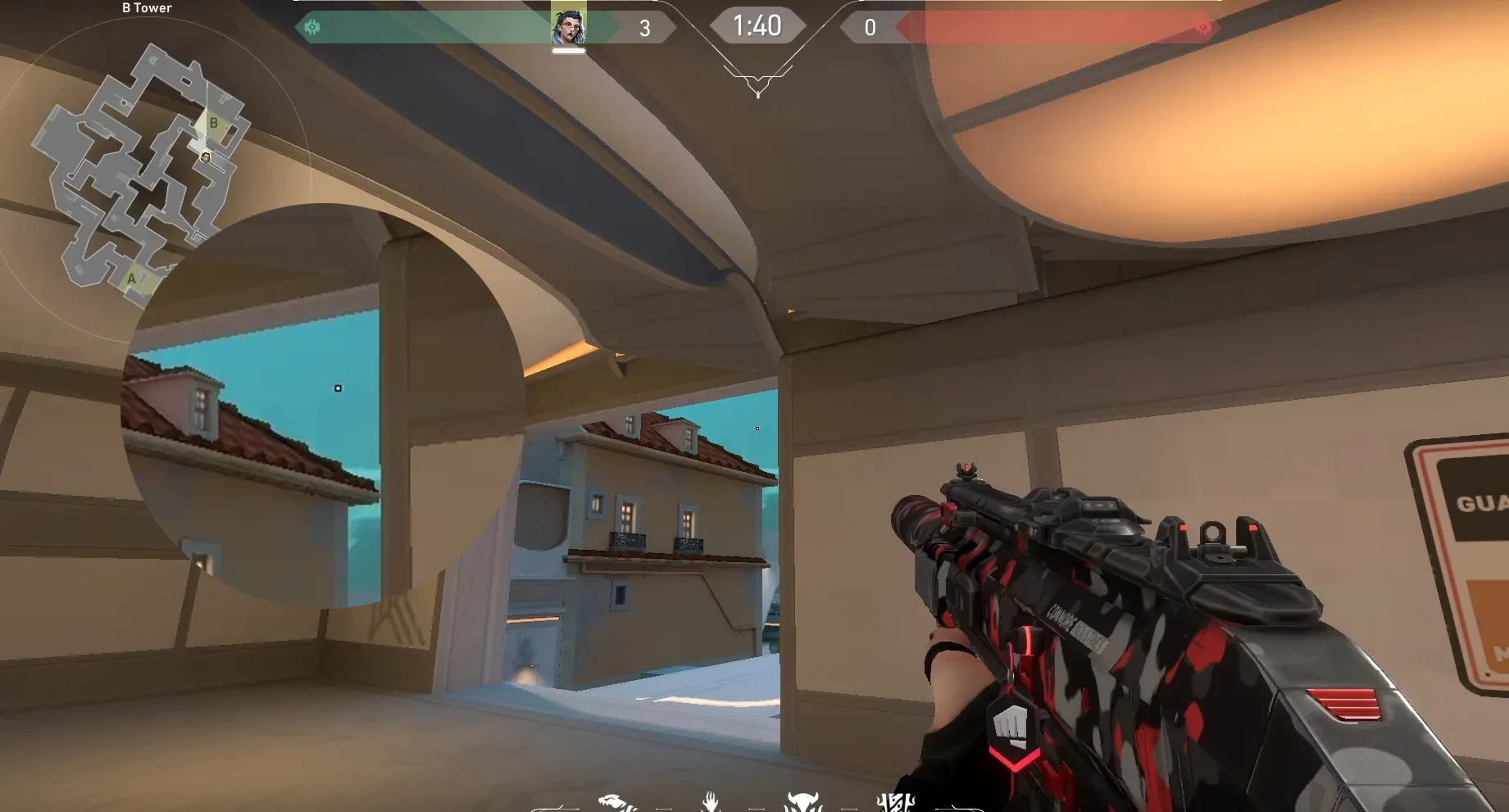 Fade Haunt on Pearl Defense Site B — step 4 of 7: Aim — line up the shot