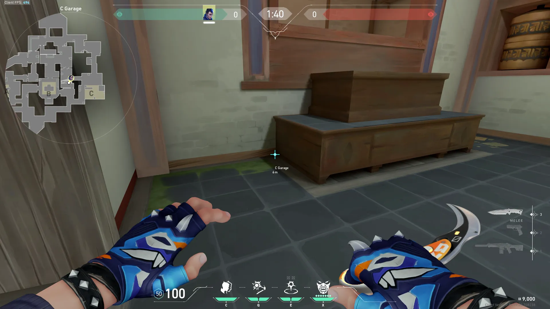 C Garage to Attackers Spawn — Yoru lineup on Haven