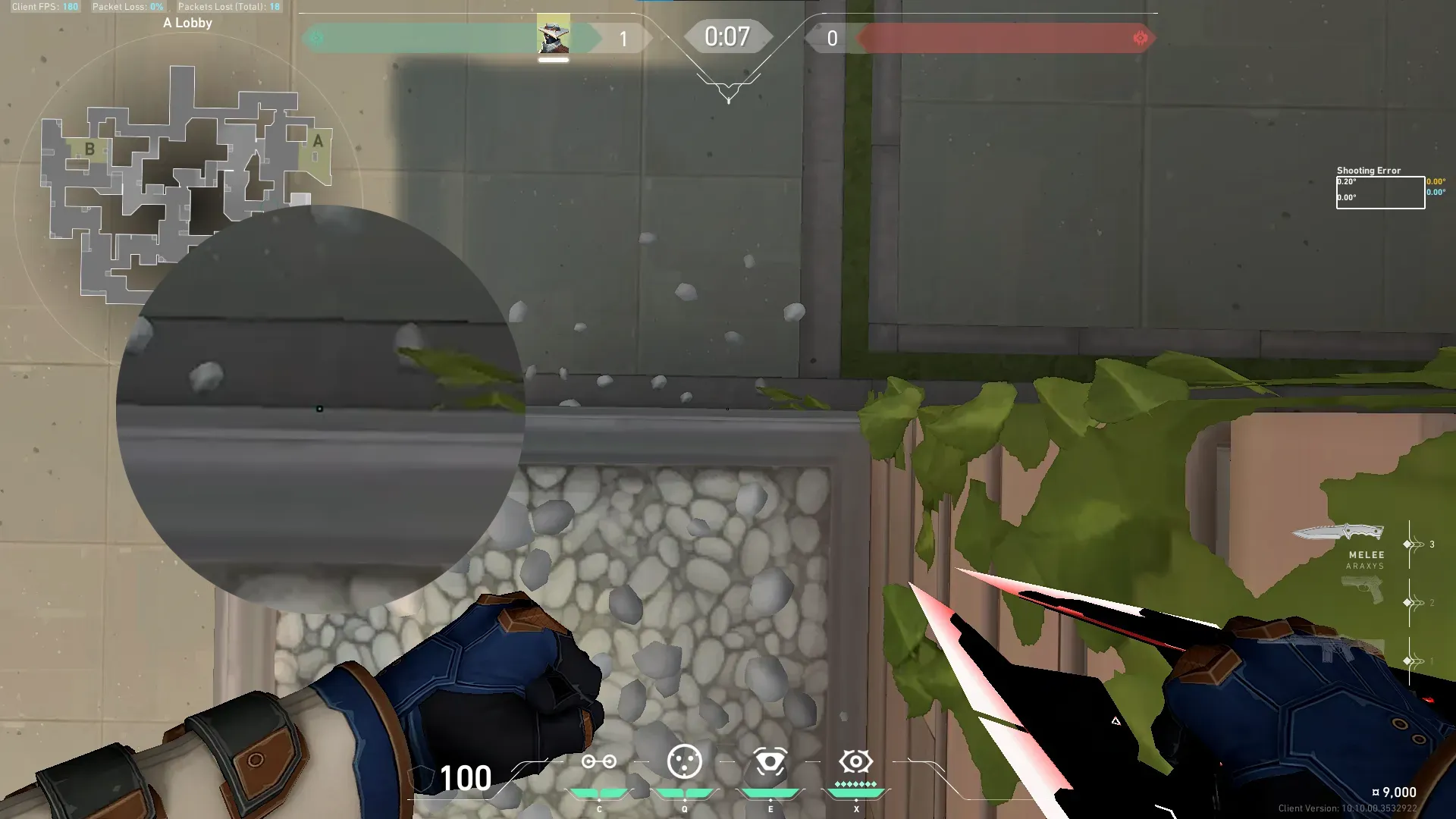 Cypher Cyber Cage on Split Attack Site A — step 2 of 7: Aim — line up the shot