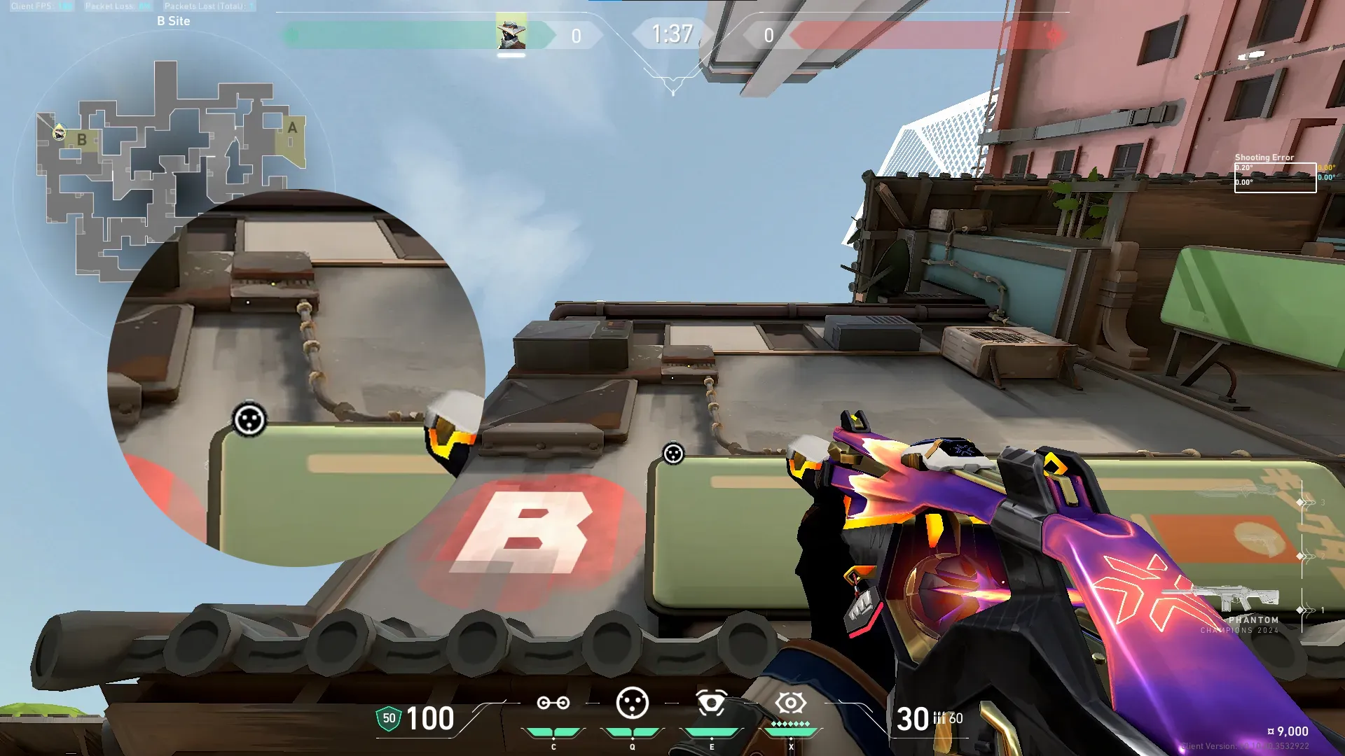 Cypher Cyber Cage on Split Defense Site B — step 1 of 3: Position — where to stand