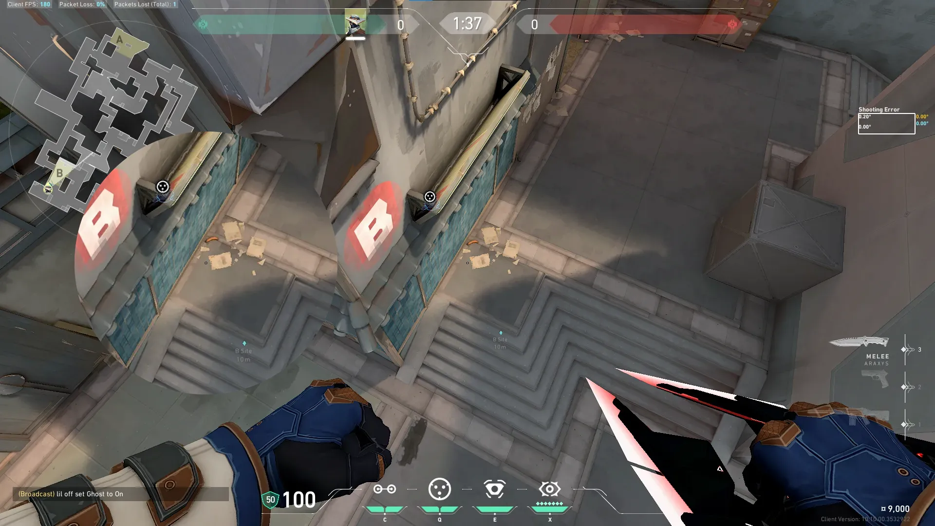 Cypher Cyber Cage on Split Defense Site B — step 2 of 3: Aim — line up the shot