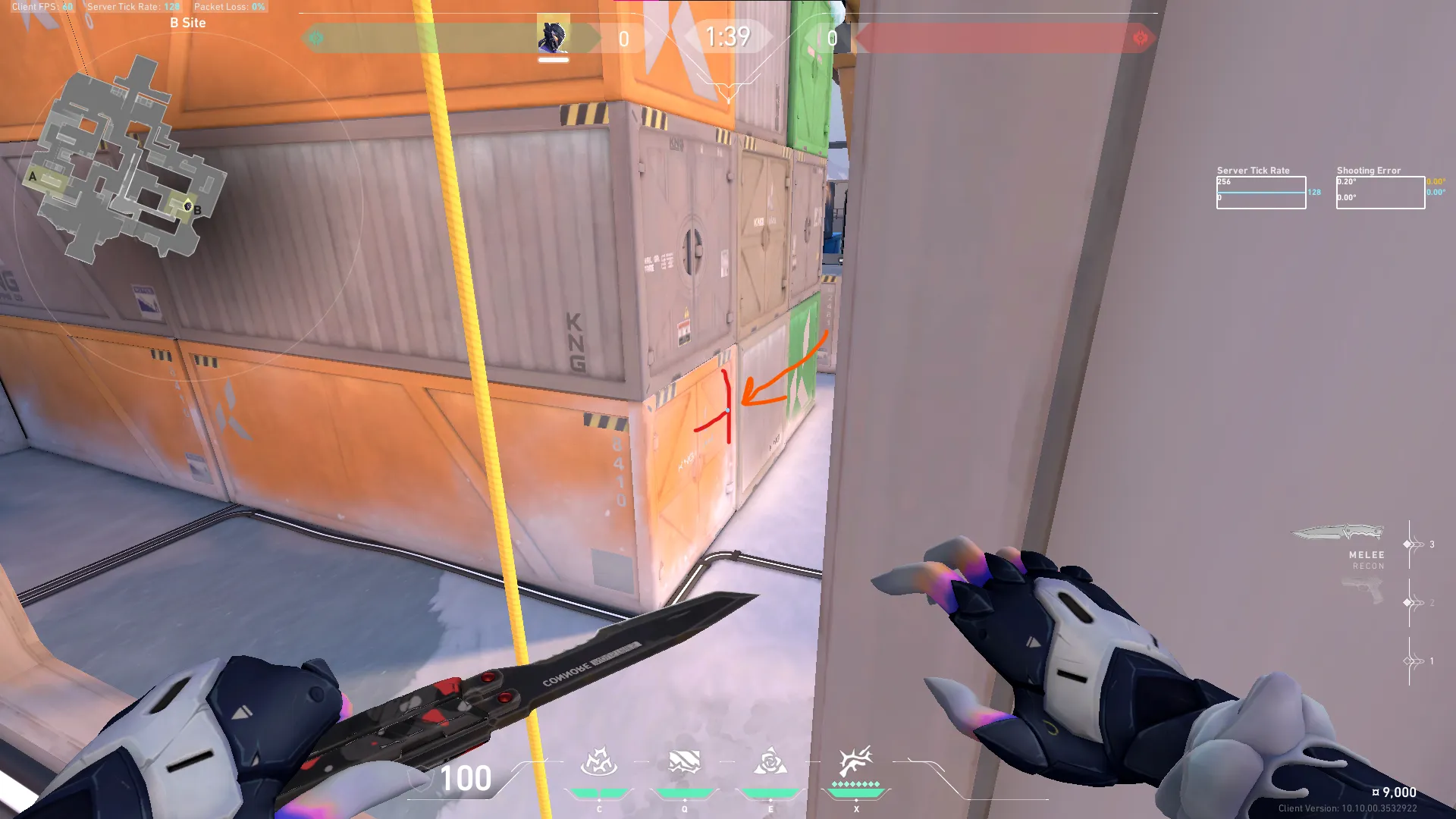 Vyse Razorvine on Icebox Defense Site B — step 2 of 4: Aim — line up the shot