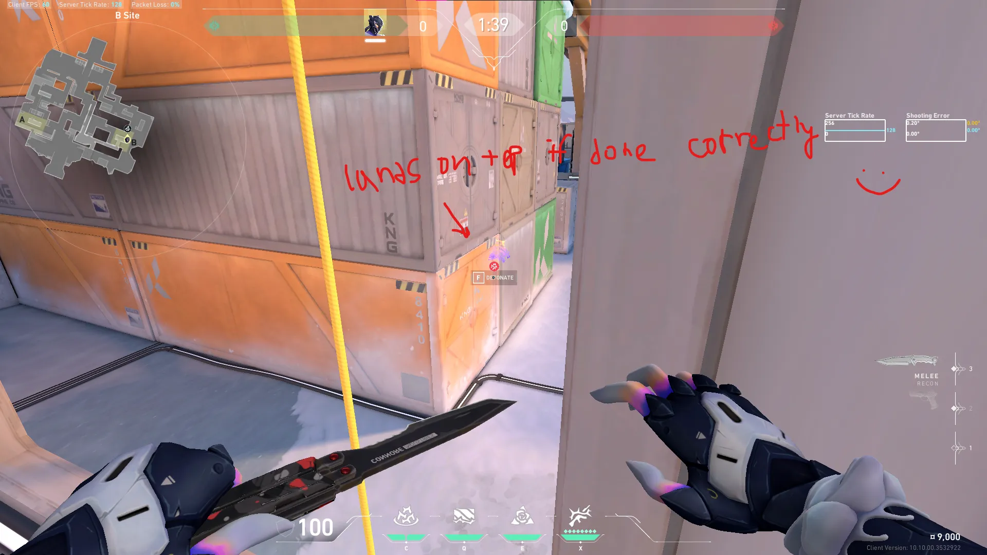 Vyse Razorvine on Icebox Defense Site B — step 3 of 4: Aim — line up the shot