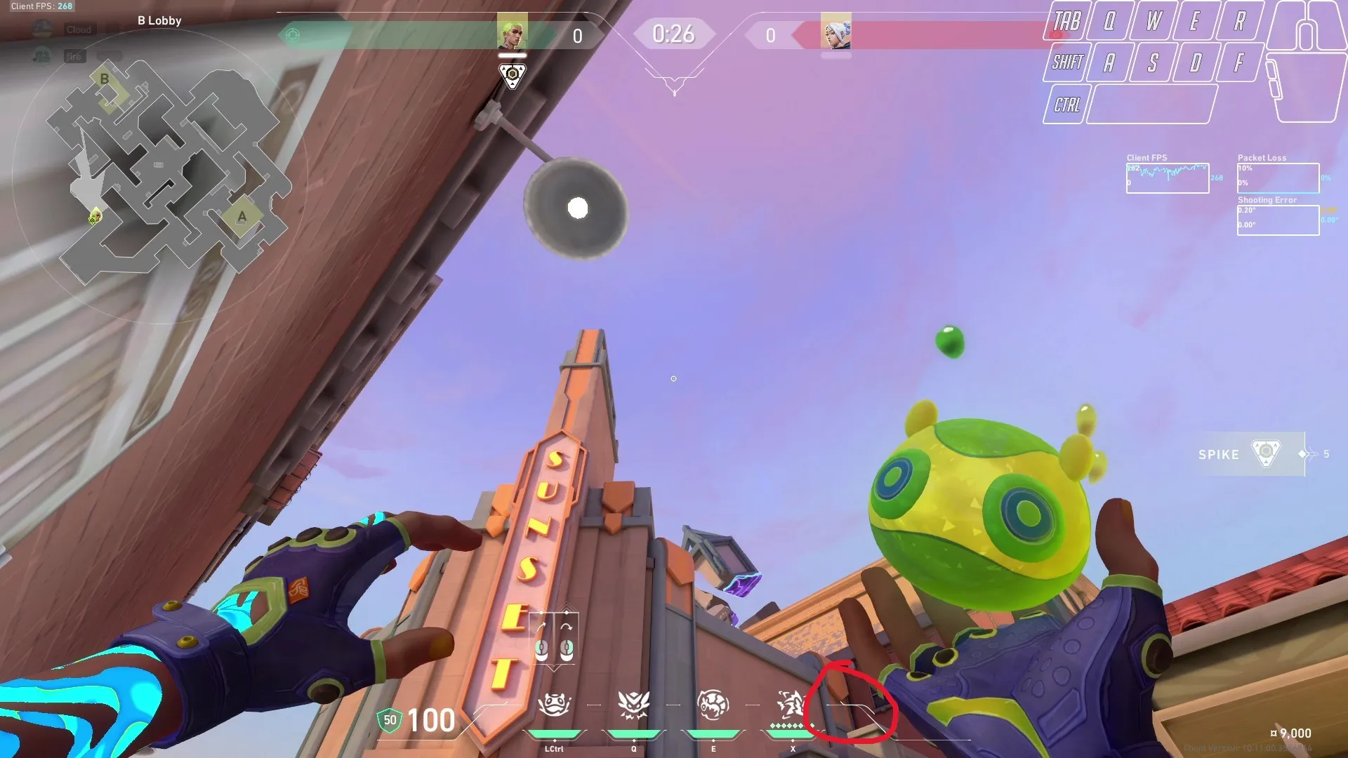 Gekko Mosh Pit on Sunset Attack Site B — step 2 of 3: Aim — line up the shot
