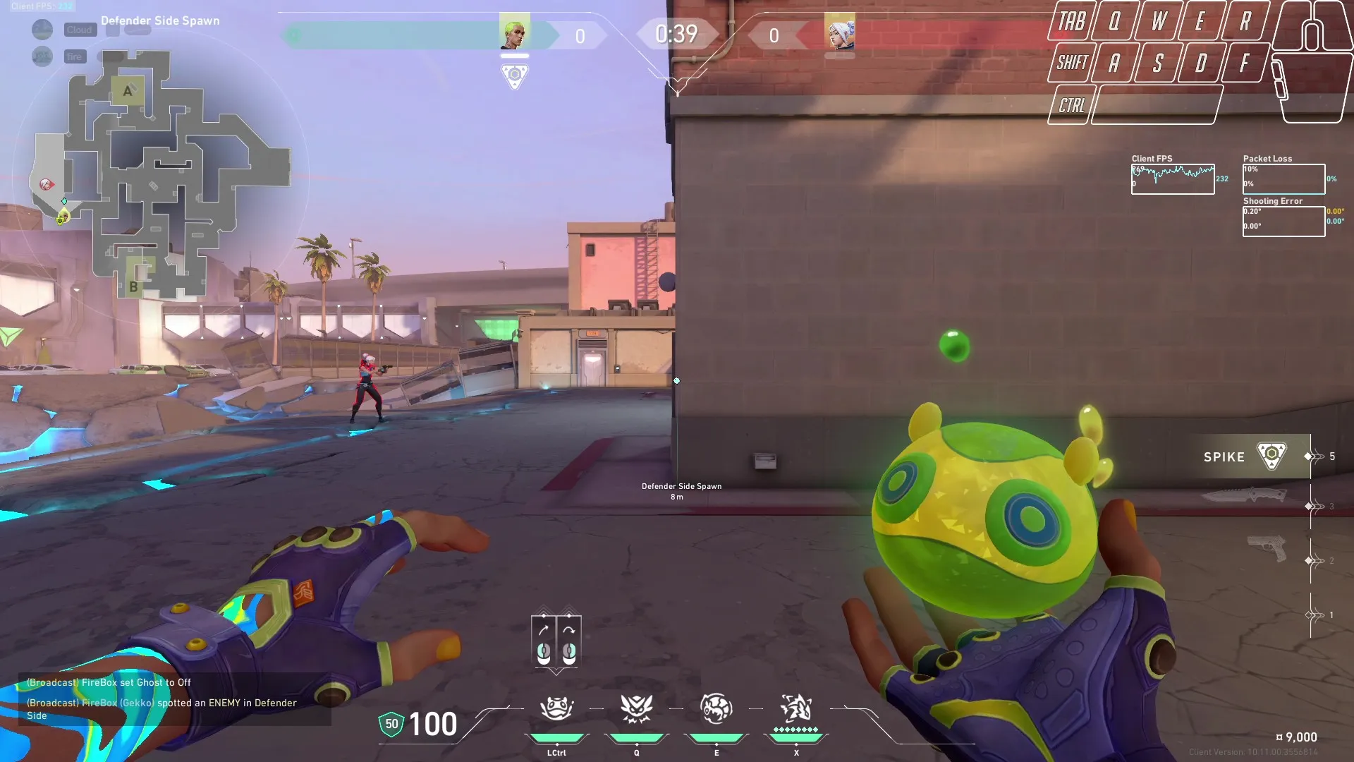 Defender Spawn to B Site Anti-plant — Gekko lineup on Sunset