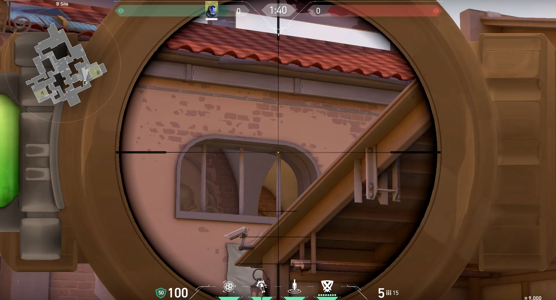 KAY/O Zero_Point on Ascent Defense Site B — step 3 of 5: Aim — line up the shot